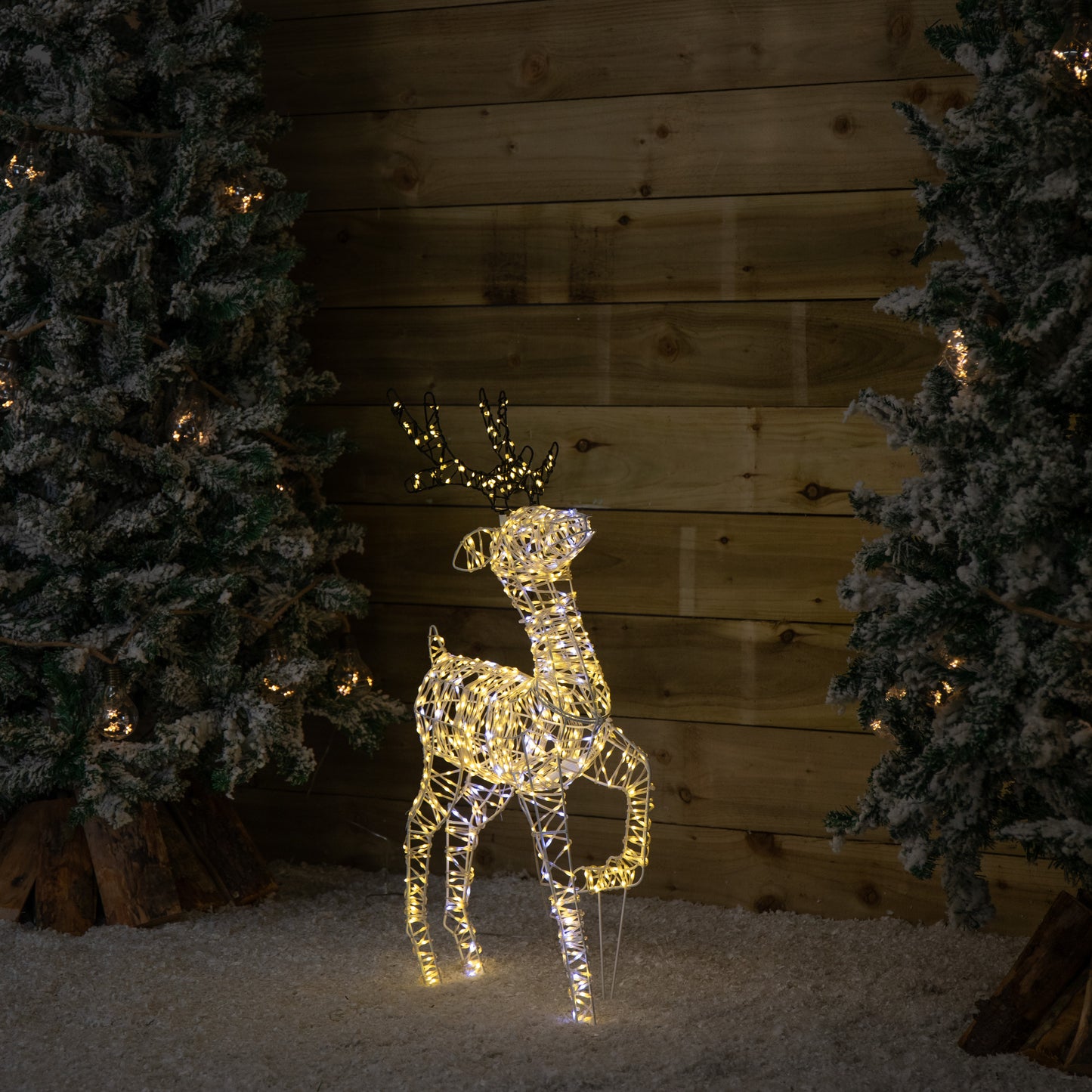 80cm Light up FlexiBrights Christmas Reindeer with 950 White and Warm White LEDs