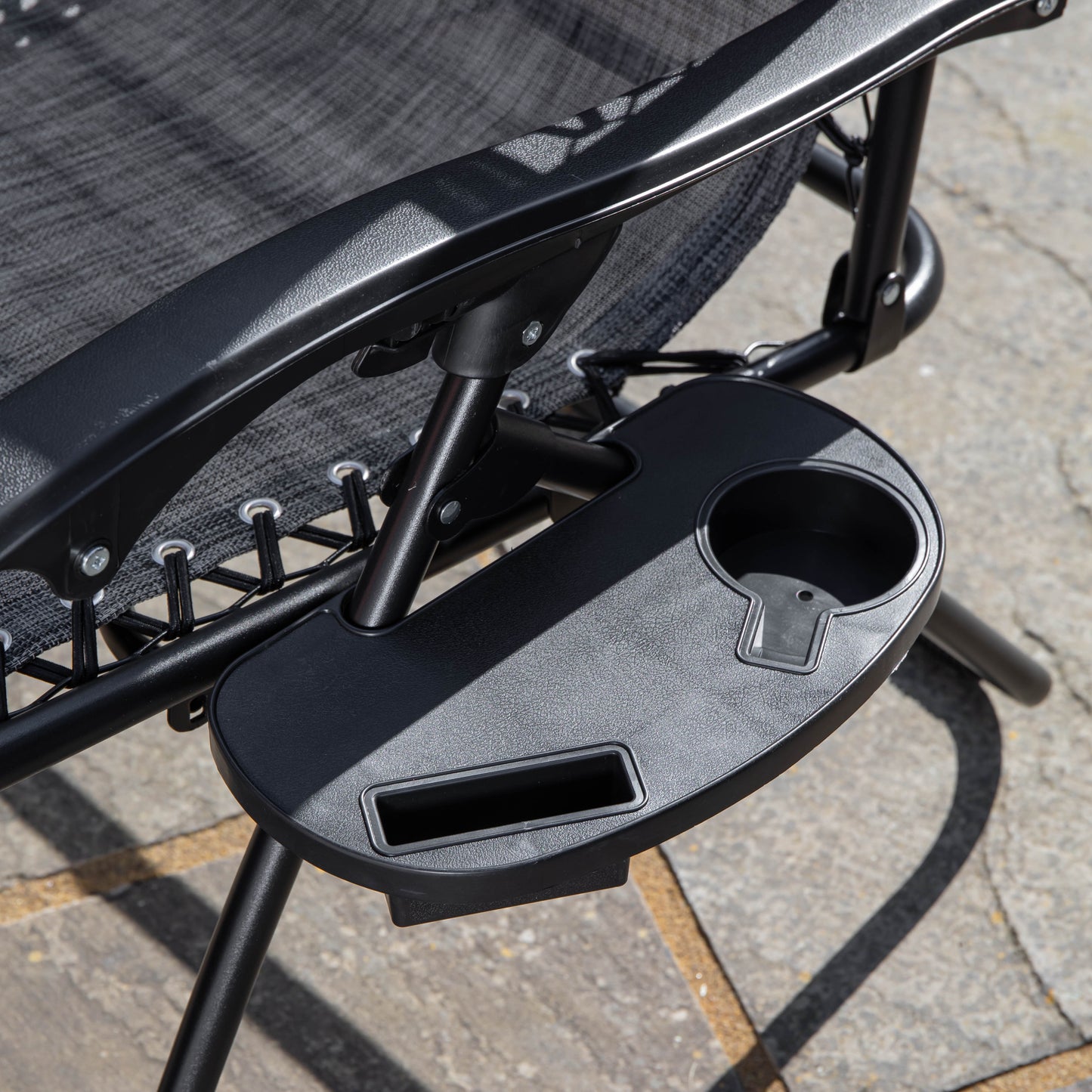 Multi Position Garden Zero Gravity Relaxer Chair Sun Lounger in Mixed Grey