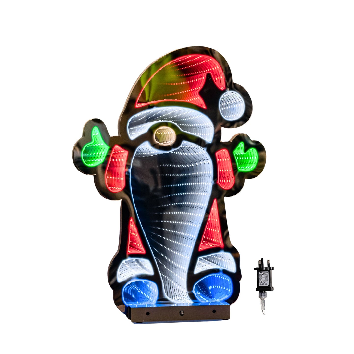 40cm Infinity Christmas Santa with Metal Base and Multi-Coloured LEDs