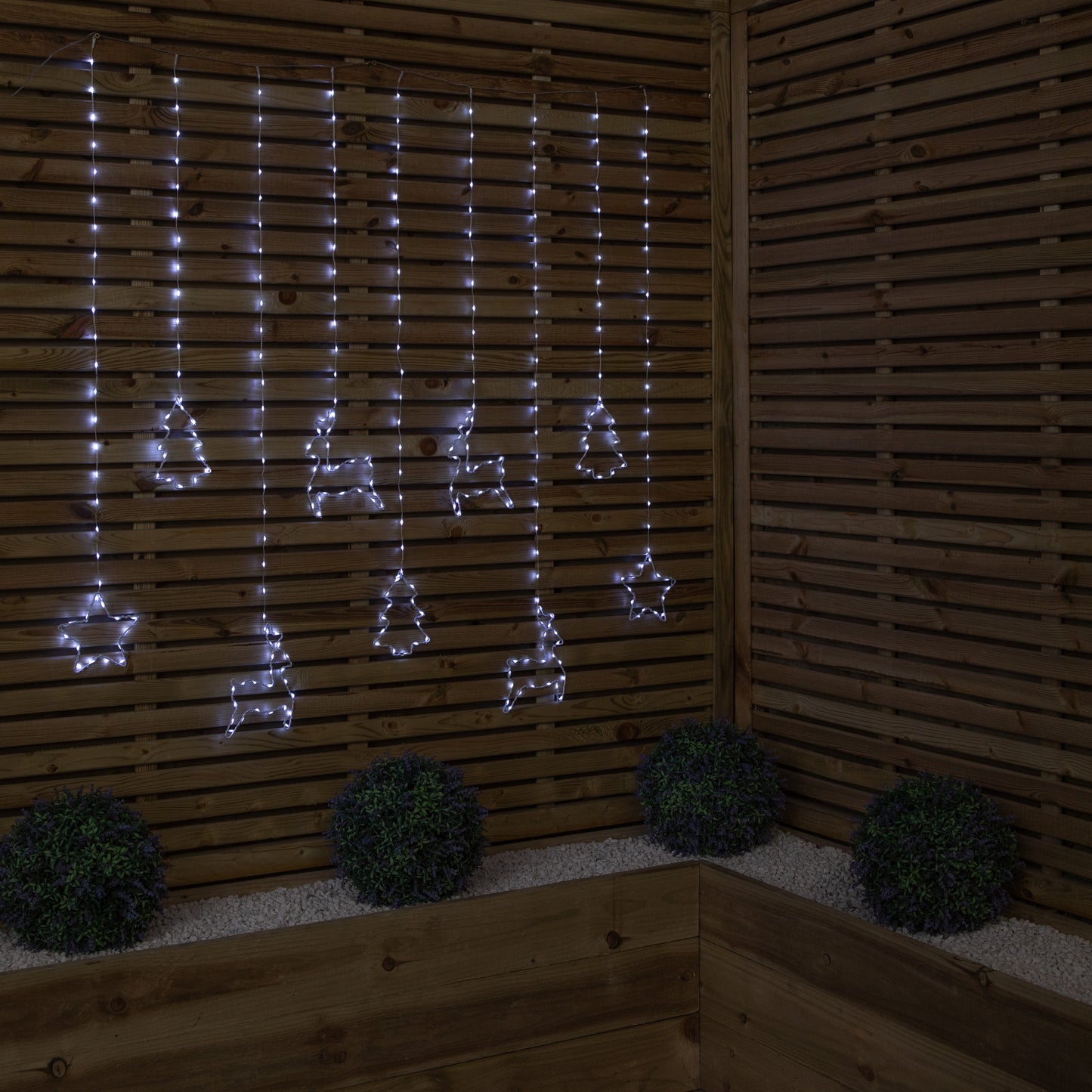 1.2 x 1.1m Christmas Window Curtain Light with 327 Cool White LEDs