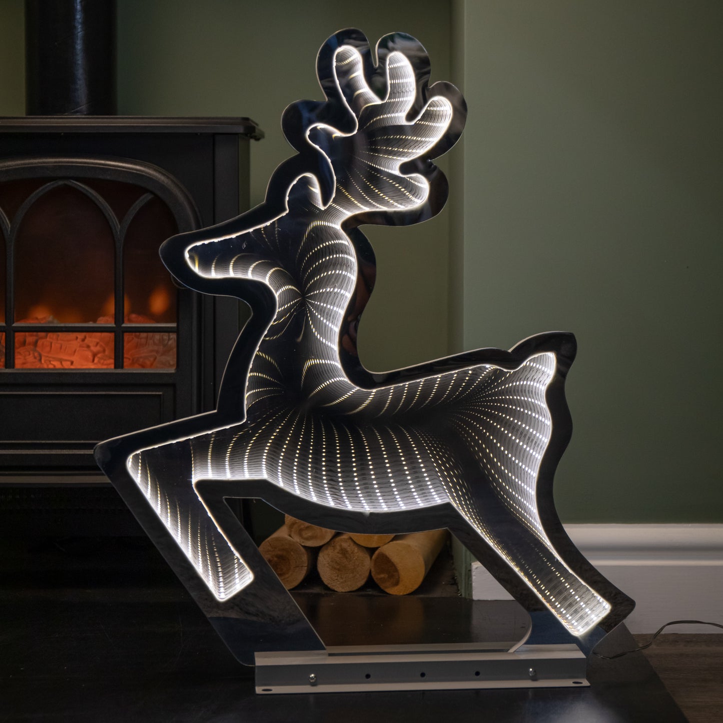 60cm LED Infinity Light Leaping Reindeer