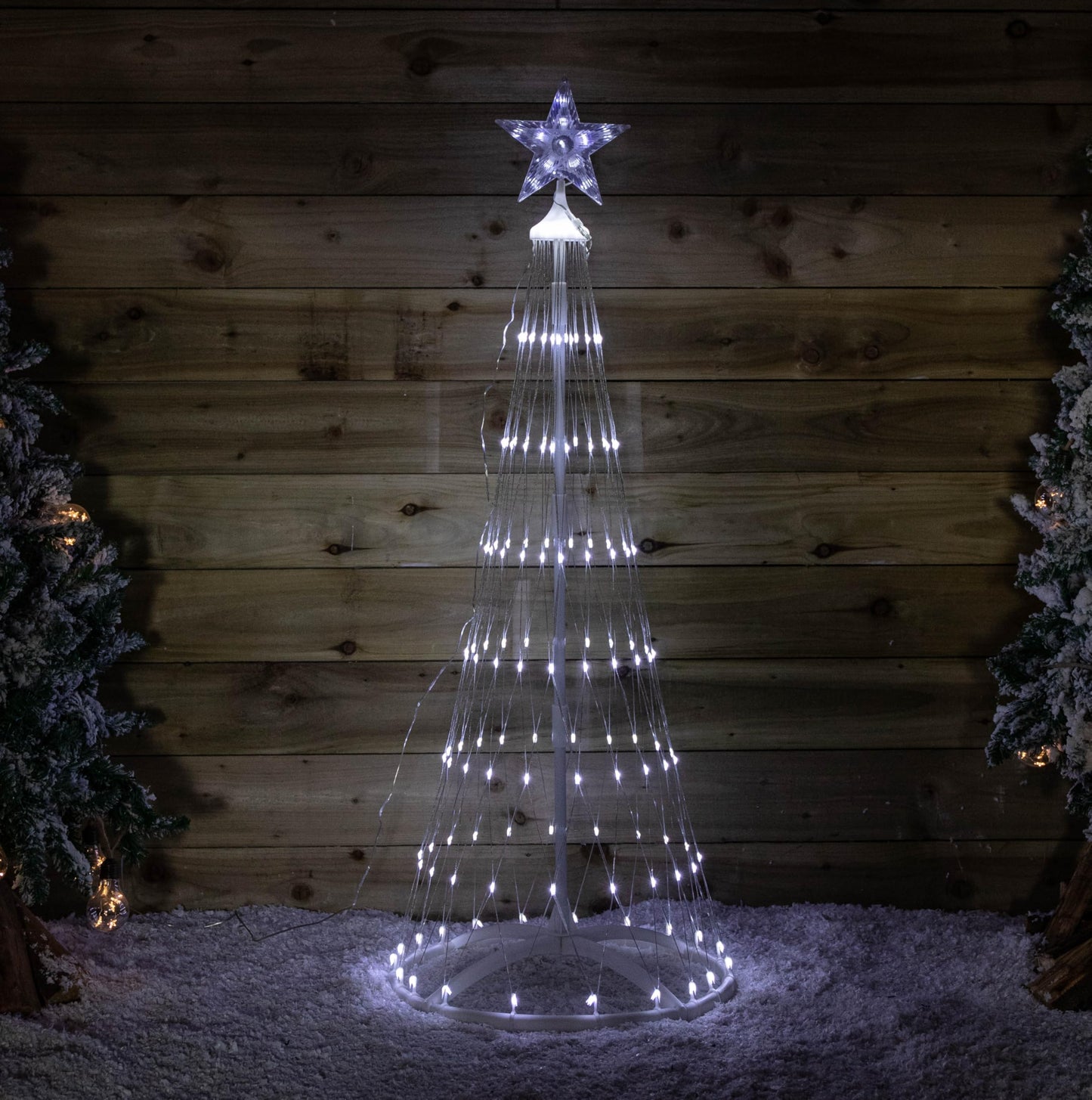 Factory Seconds: 1.35m Light up Christmas Cone Tree with 160 White LEDs and Timer Function