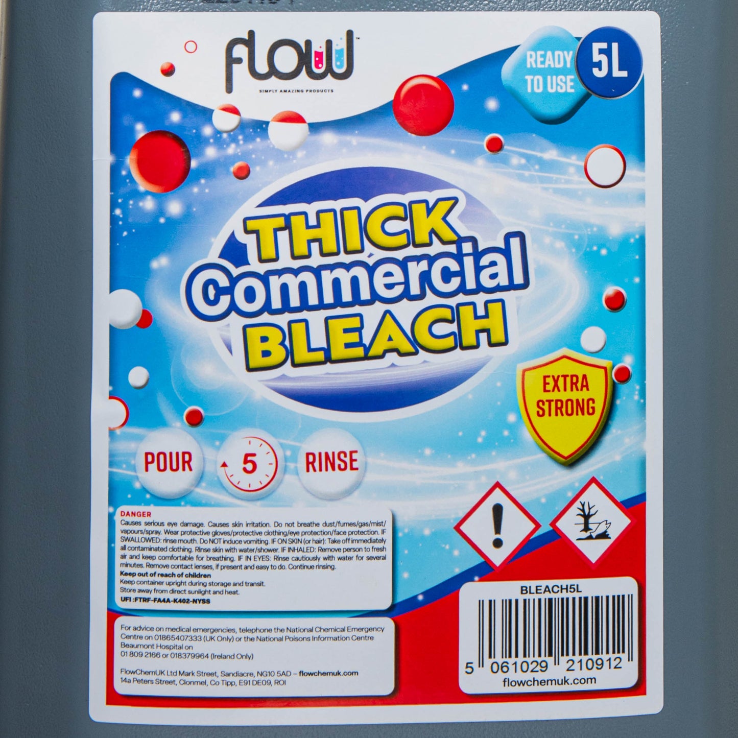 5 Litre Commercial Heavy Duty Thick Bleach
