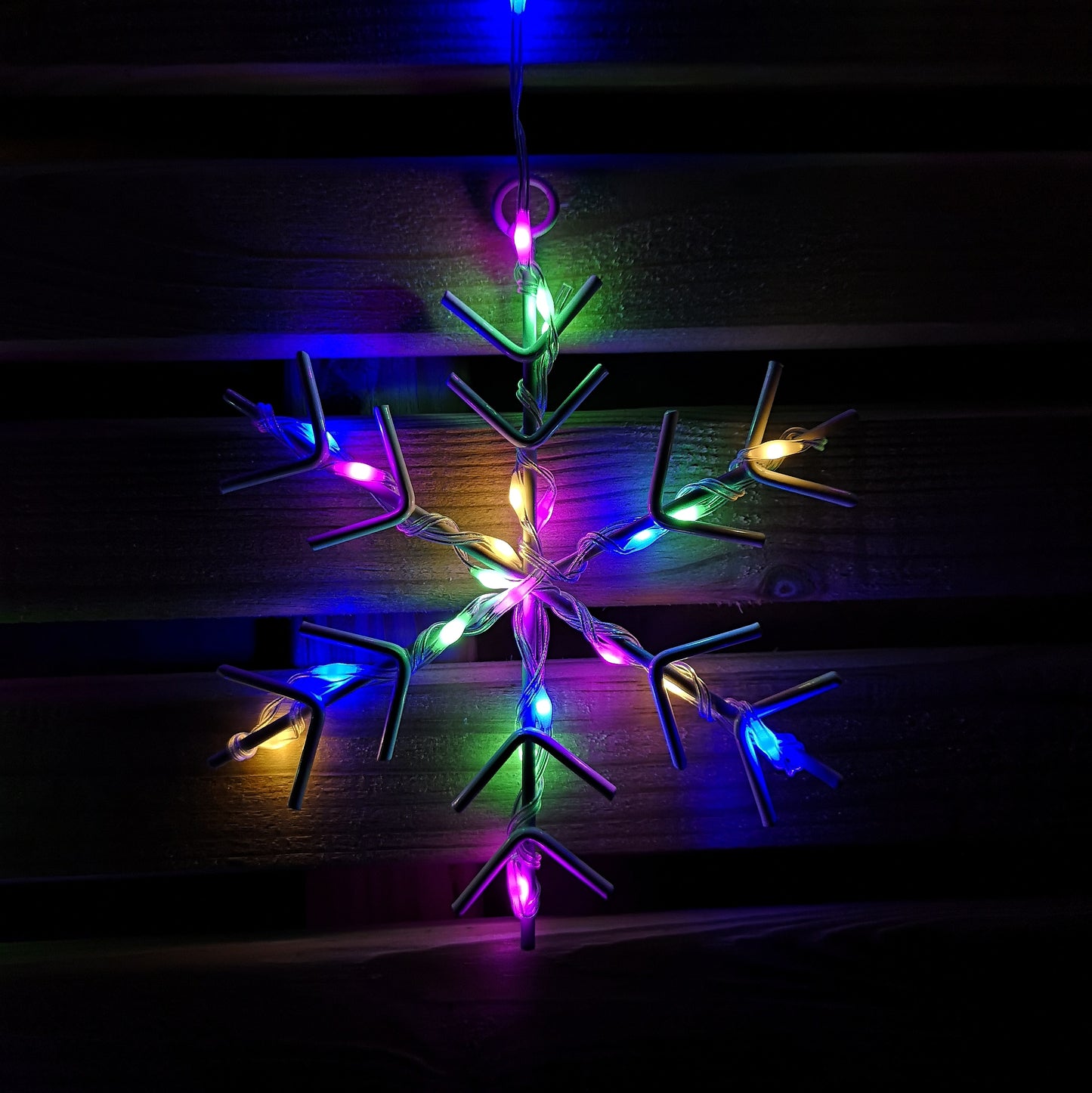 1.2m Multi Colour LED Snowflake Curtain Lights Christmas Decorations