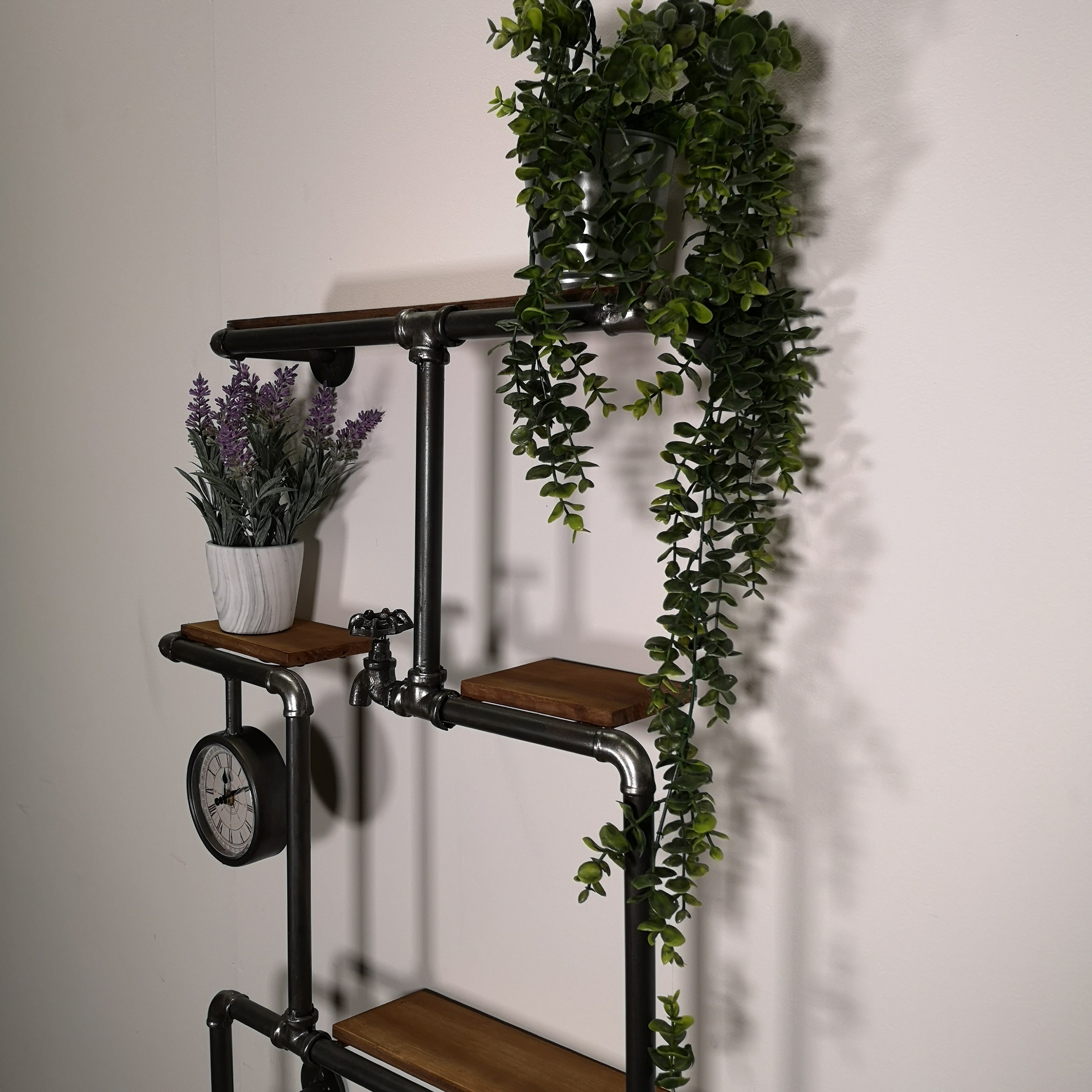 85cm Industrial Style Pipe Shelves Tiered Shelving Unit