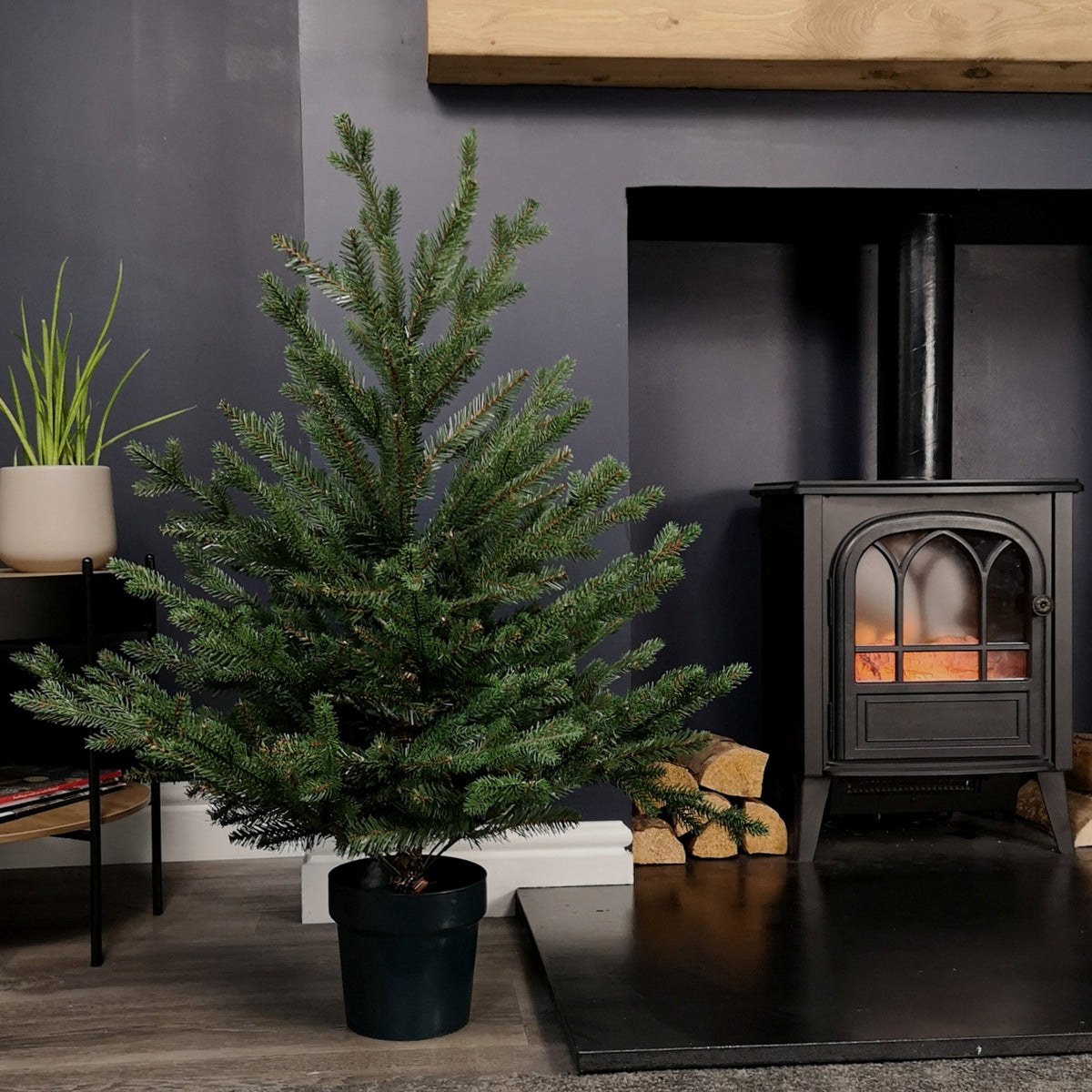 3ft (90cm) Premier Potted Green PE PVC Glenshee Spruce Christmas Tree 537 Tips