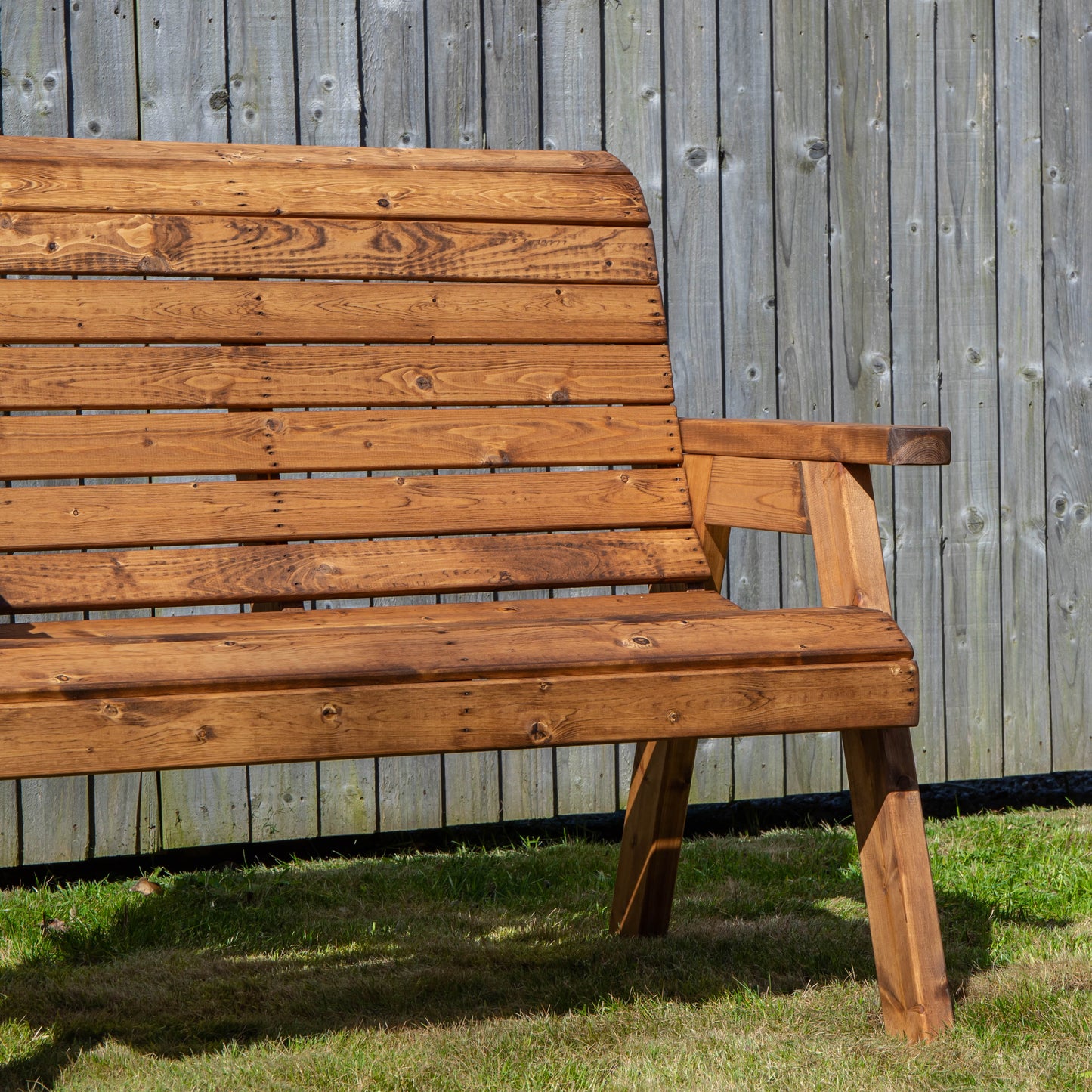 Charles Taylor Hand Made Traditional 2 Seater Chunky Rustic Wooden Garden Bench Furniture Flat Packed