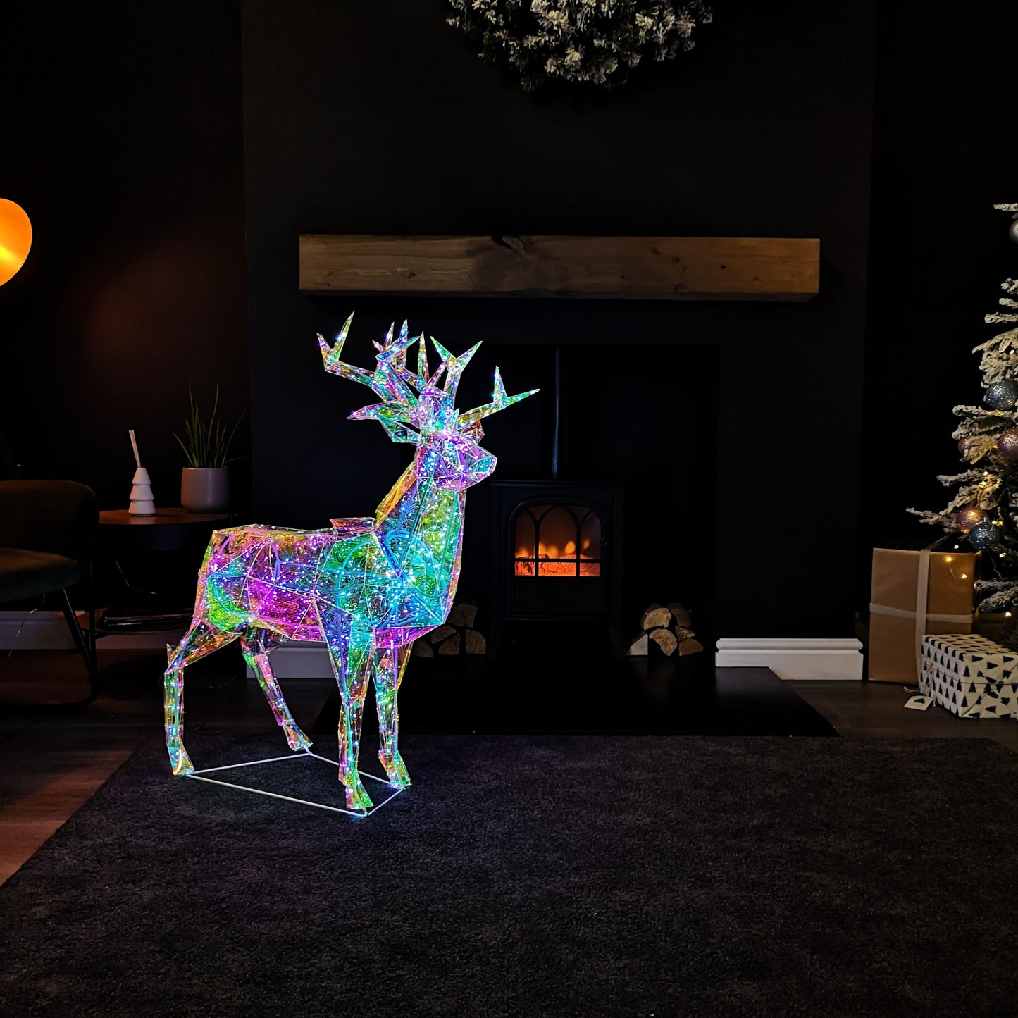 90cm Light up Indoor Outdoor DreamLights Christmas Stag with 500 White LEDs