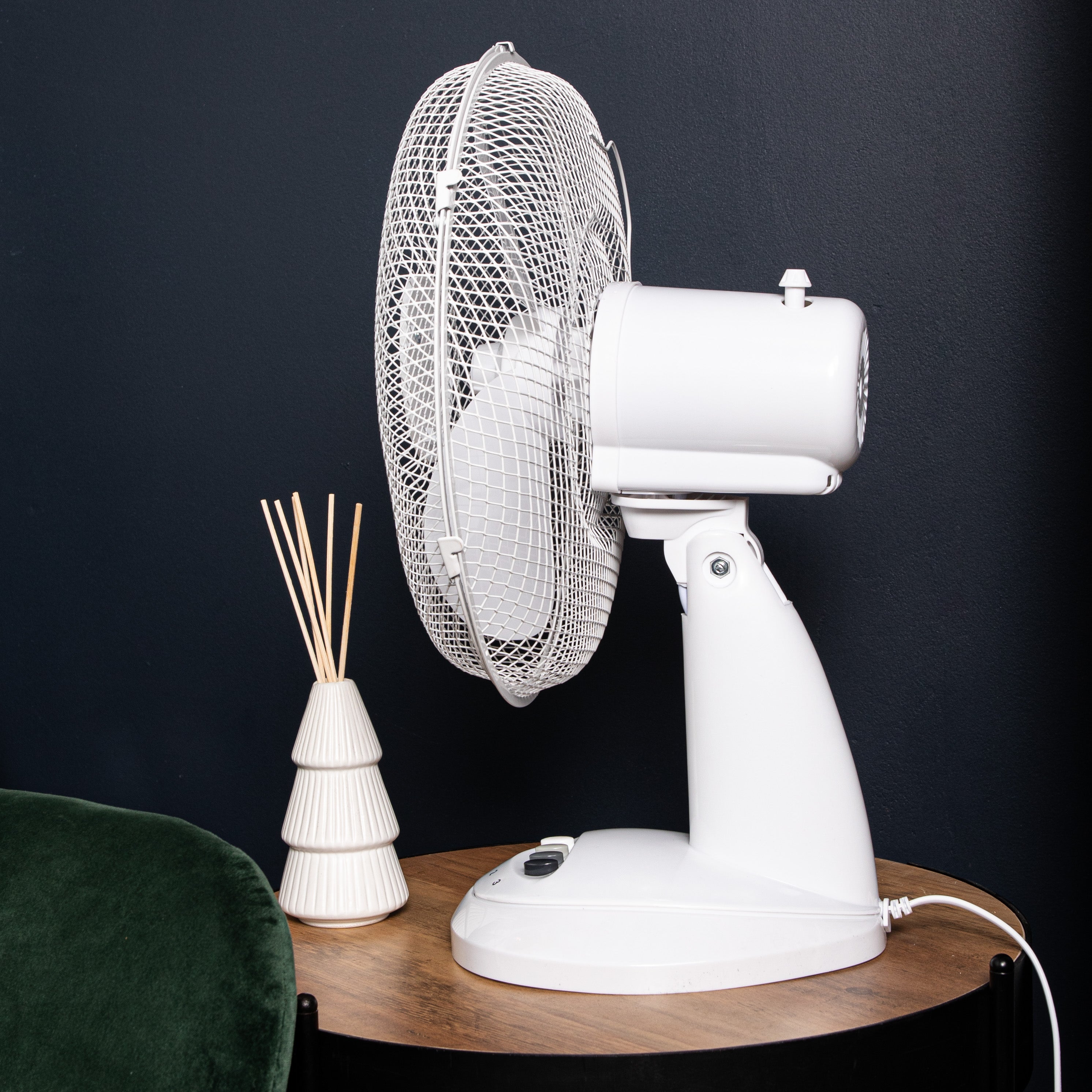 30cm Indoor Oscillating Electric Cooling Table Desk Fan in White