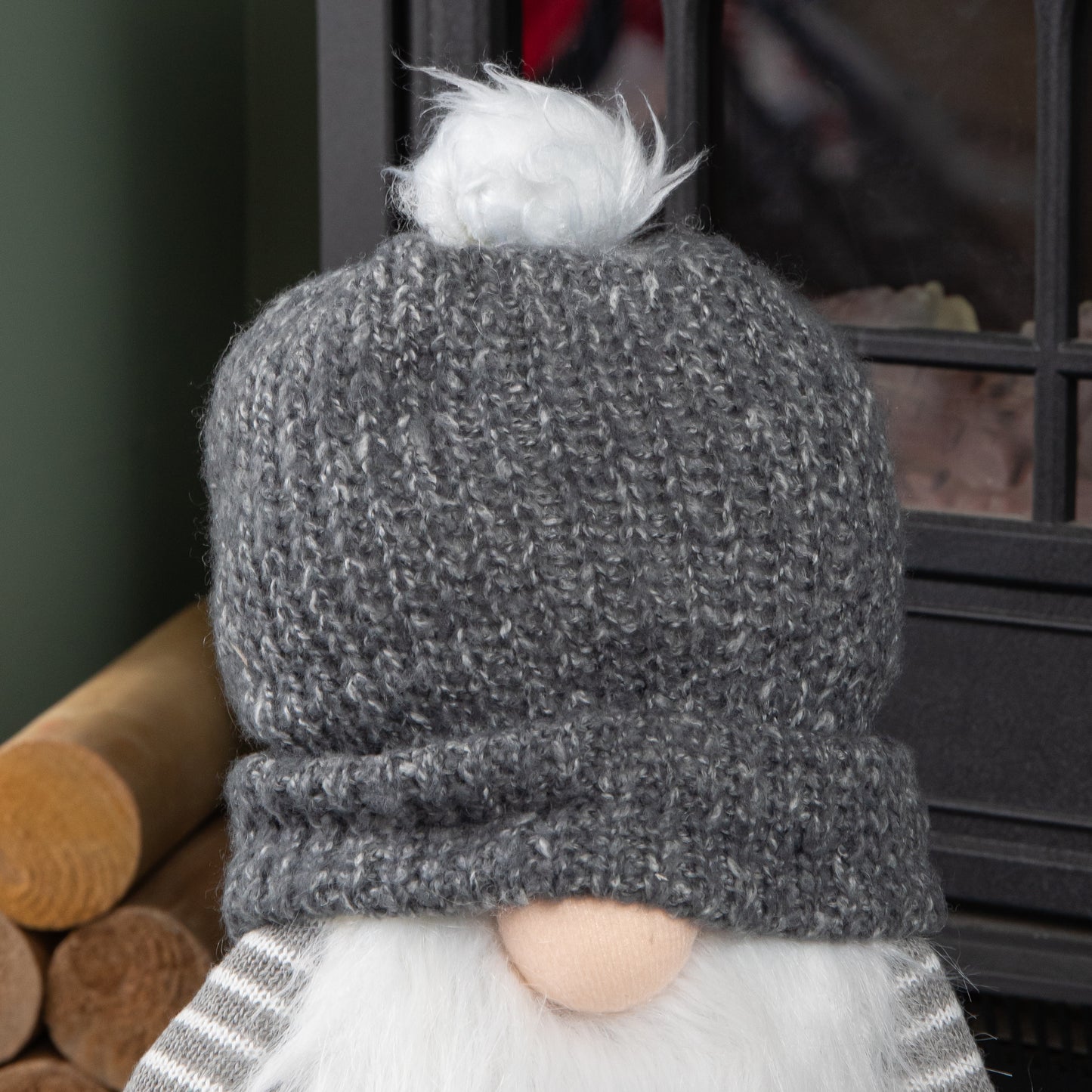 40cm Large Grey Gonk with Bobbly Hat Christmas Decoration