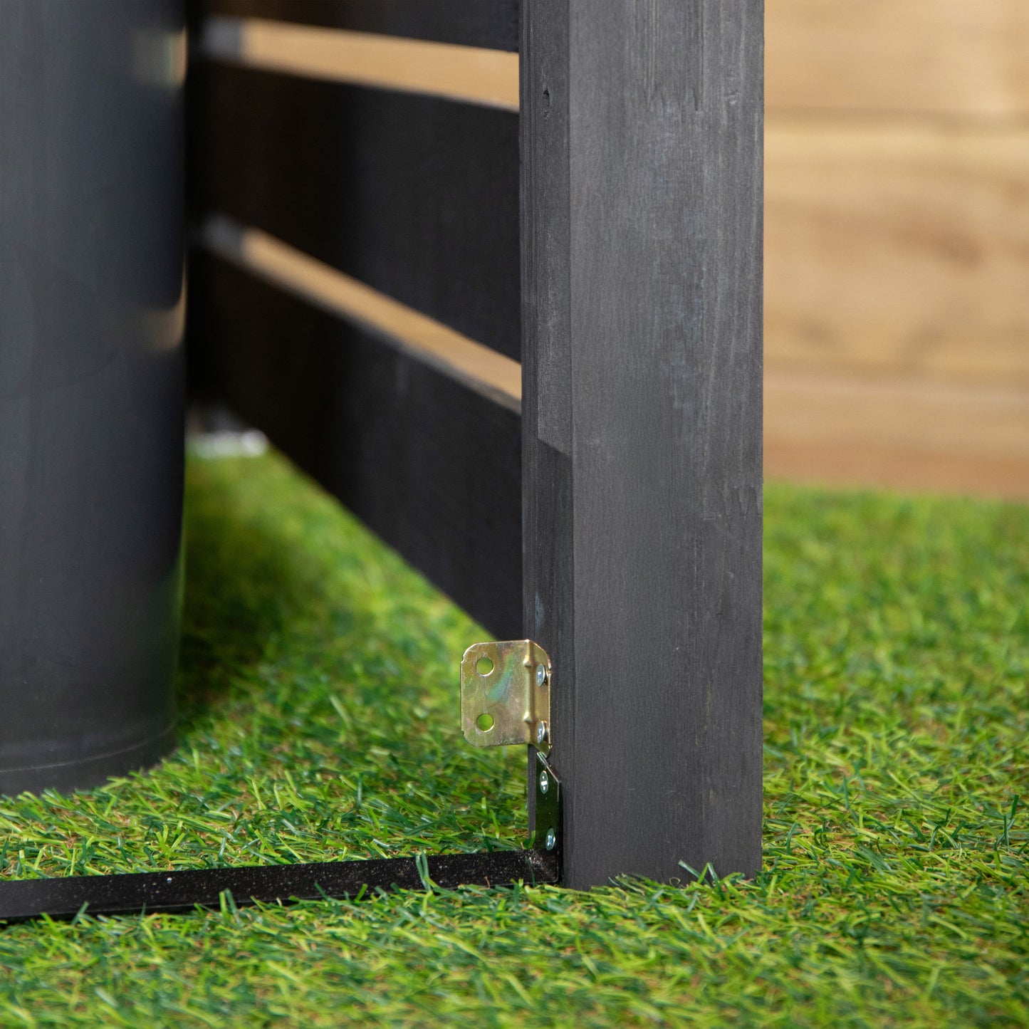 2.15m x 1.16m Outdoor Wooden Garden Triple Wheelie Bin Store Storage for 3 Bins in Dark Grey