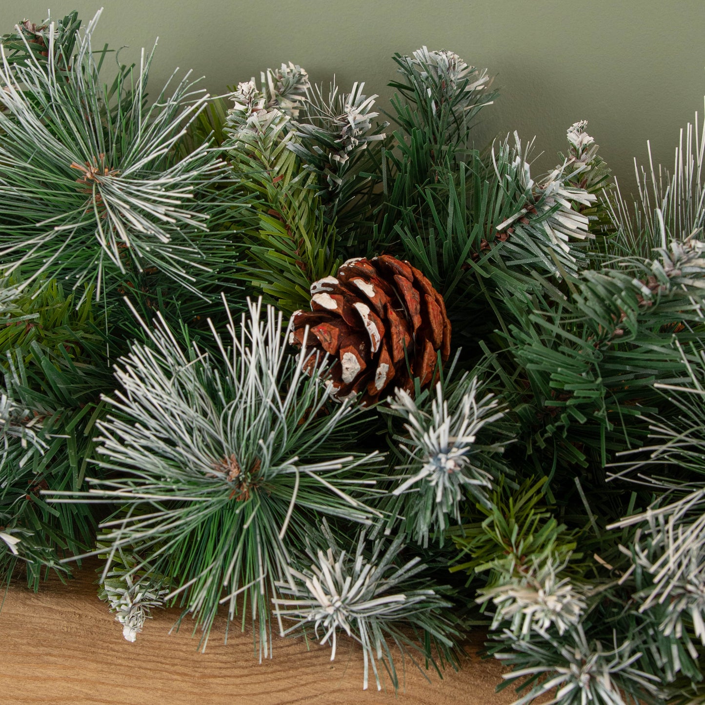 90cm (3ft) Frosted Glacier Christmas Swag with Pine Cones