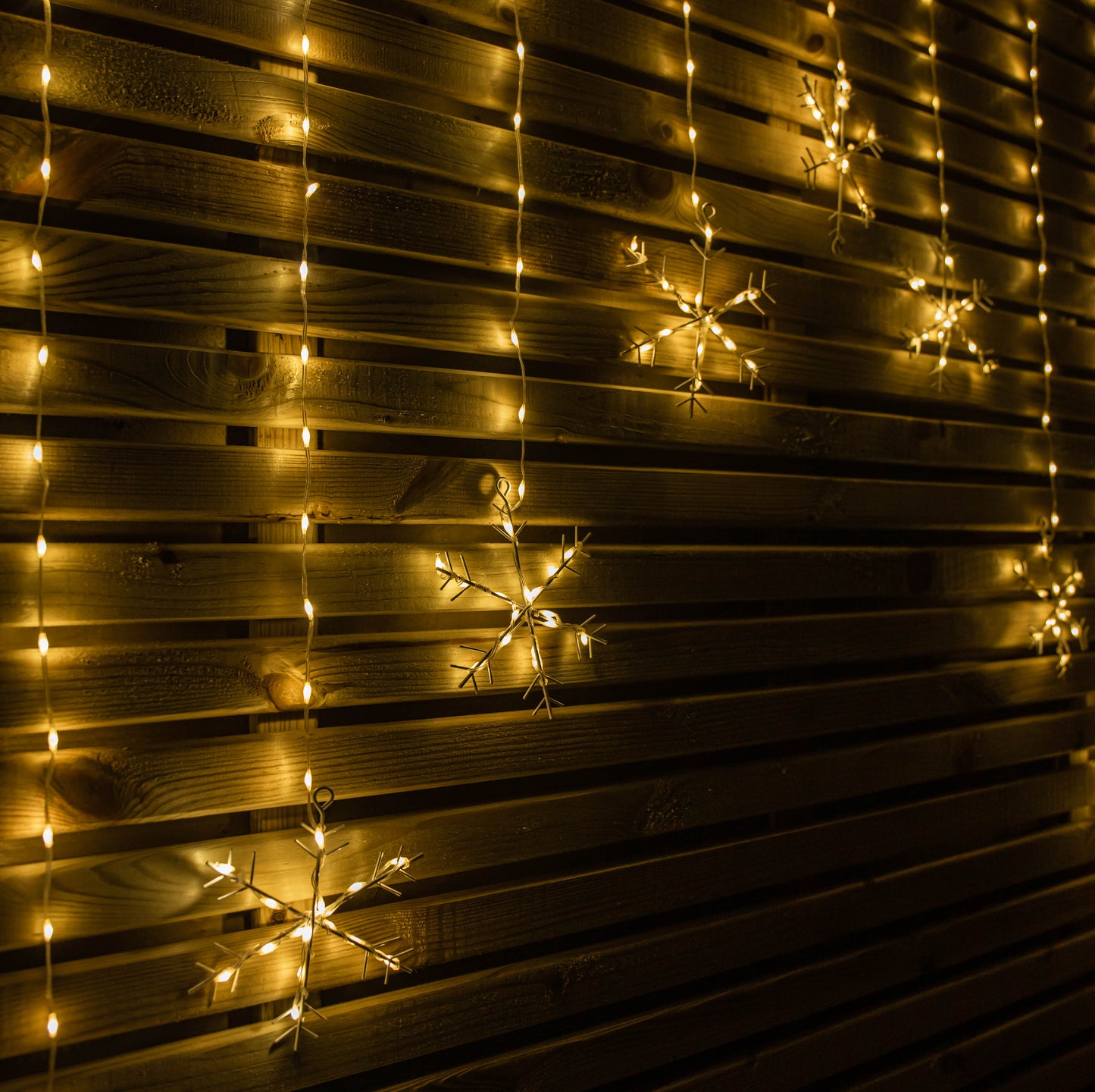 1.2m x 1.2m FlexiBrights Christmas Snowflake Curtain Lights with 267 Warm White LEDs