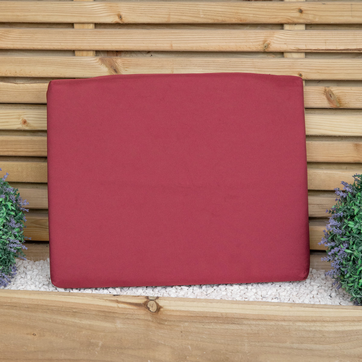 Charles Taylor Single Seater Wooden Chair Base Cushion In Burgundy