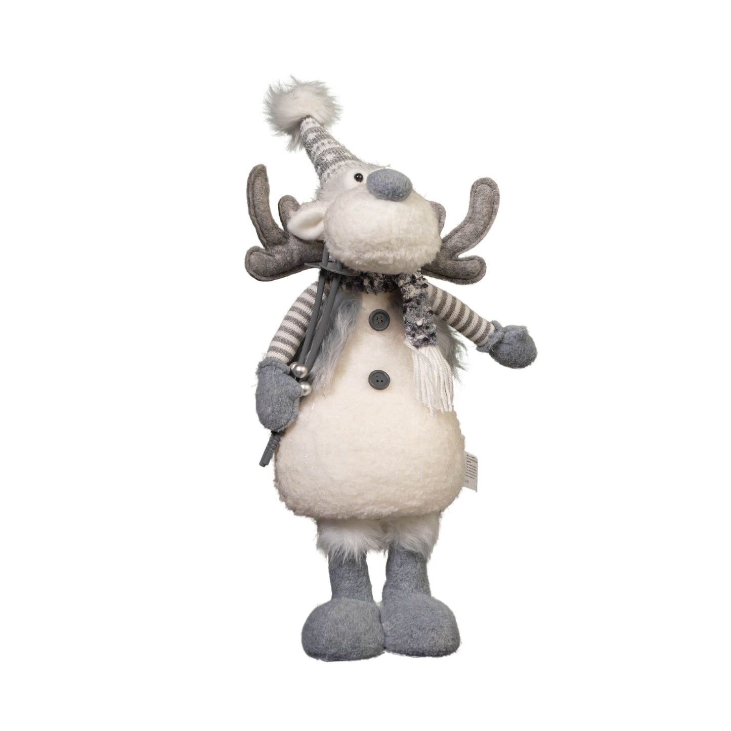 56cm Battery Operated Light up Grey Christmas Standing Reindeer