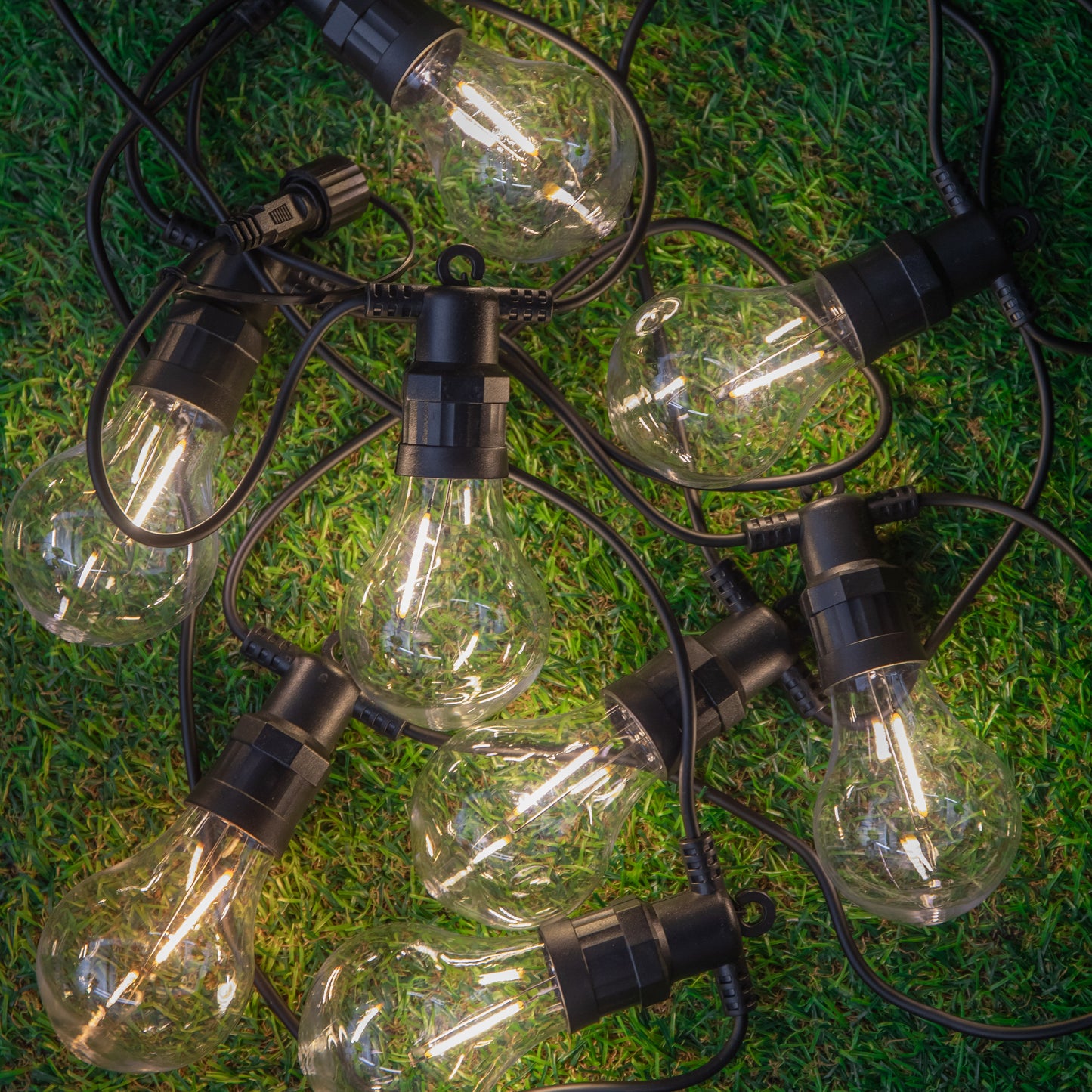4.5m Set of 10 Connectable Festoon LED Bulb Lights in Warm White with Timer Function