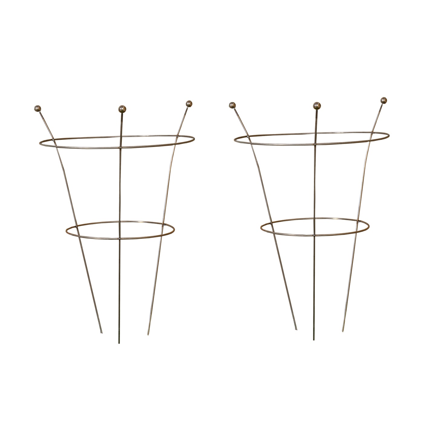 Set of 2 54cm x 40cm Medium Bare Rusted Steel Garden Plant Supports