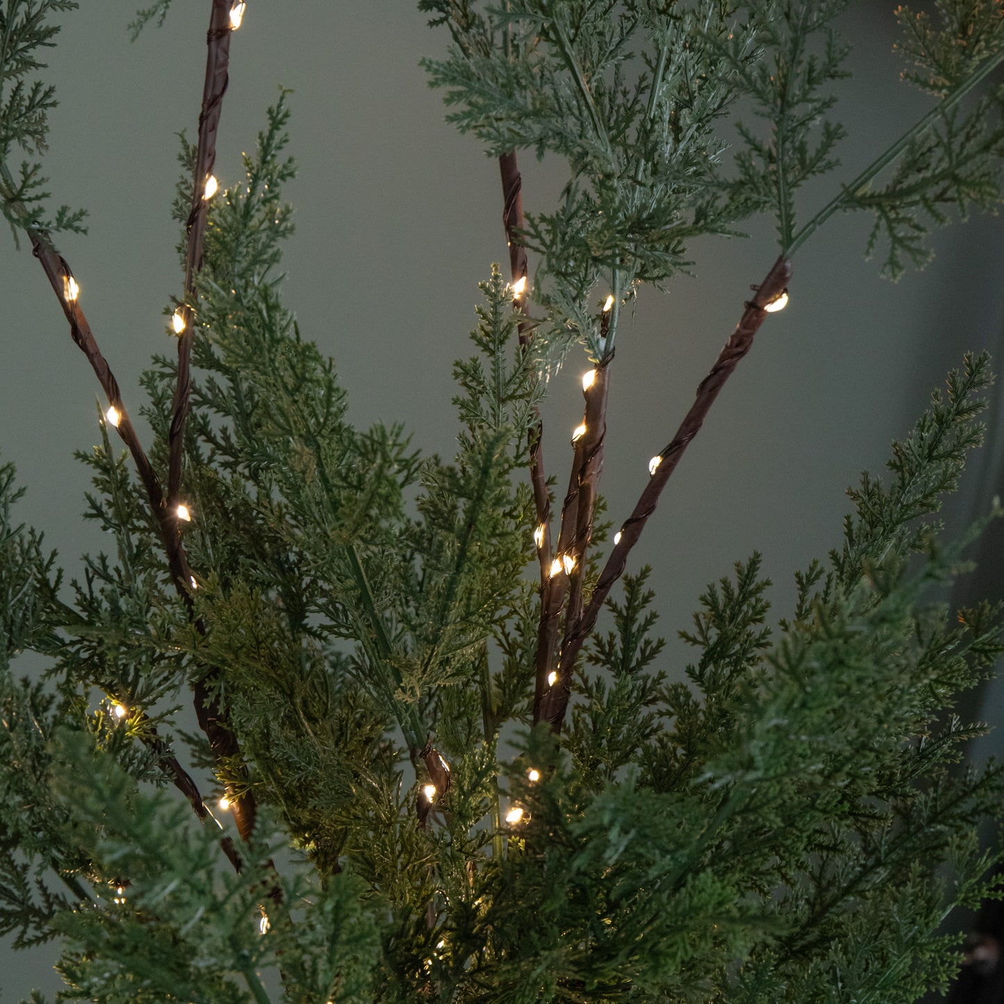 90cm Set of 3 Light up Christmas Fir Twig with 90 Warm White LEDs (Twigs only)