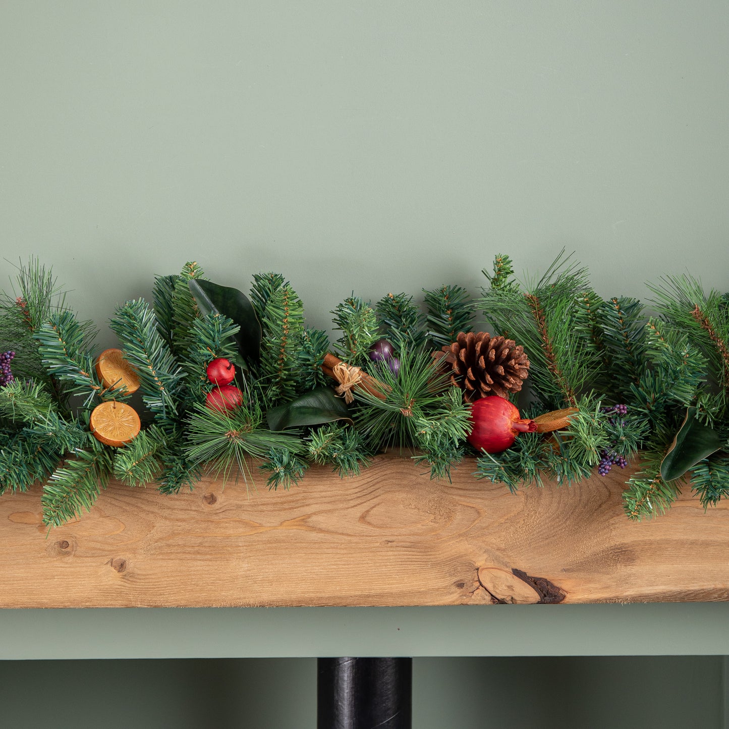 2.7m Festive Spice Christmas Garland with Pinecones and Faux Dried Fruit