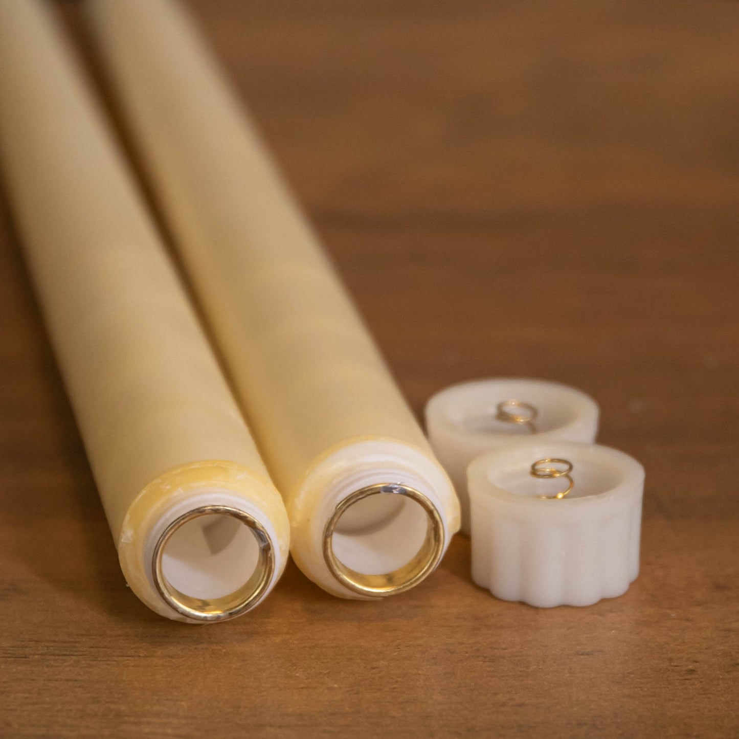 27.5cm 2pc Taper Candles with real flame effect LED technology