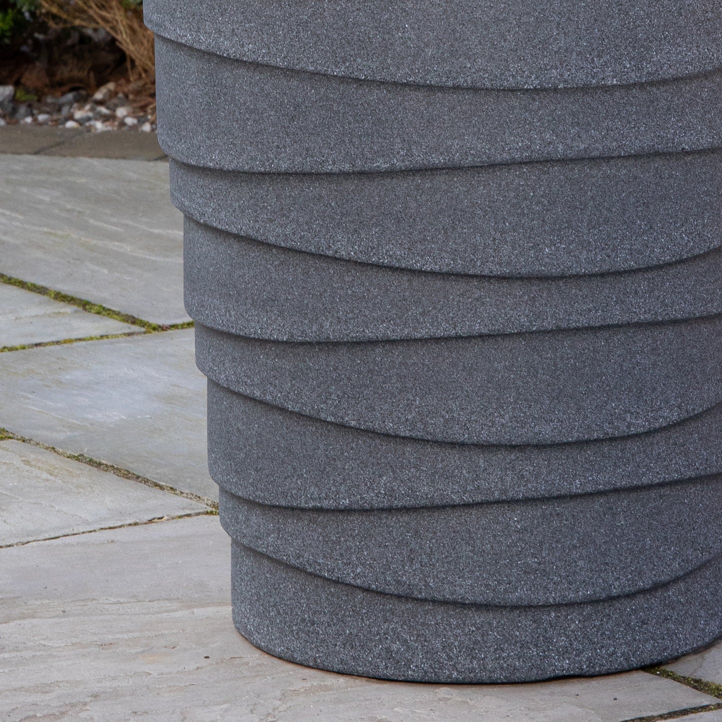 66cm Tall Round Trojan Garden Plant Pot Planter in Grey