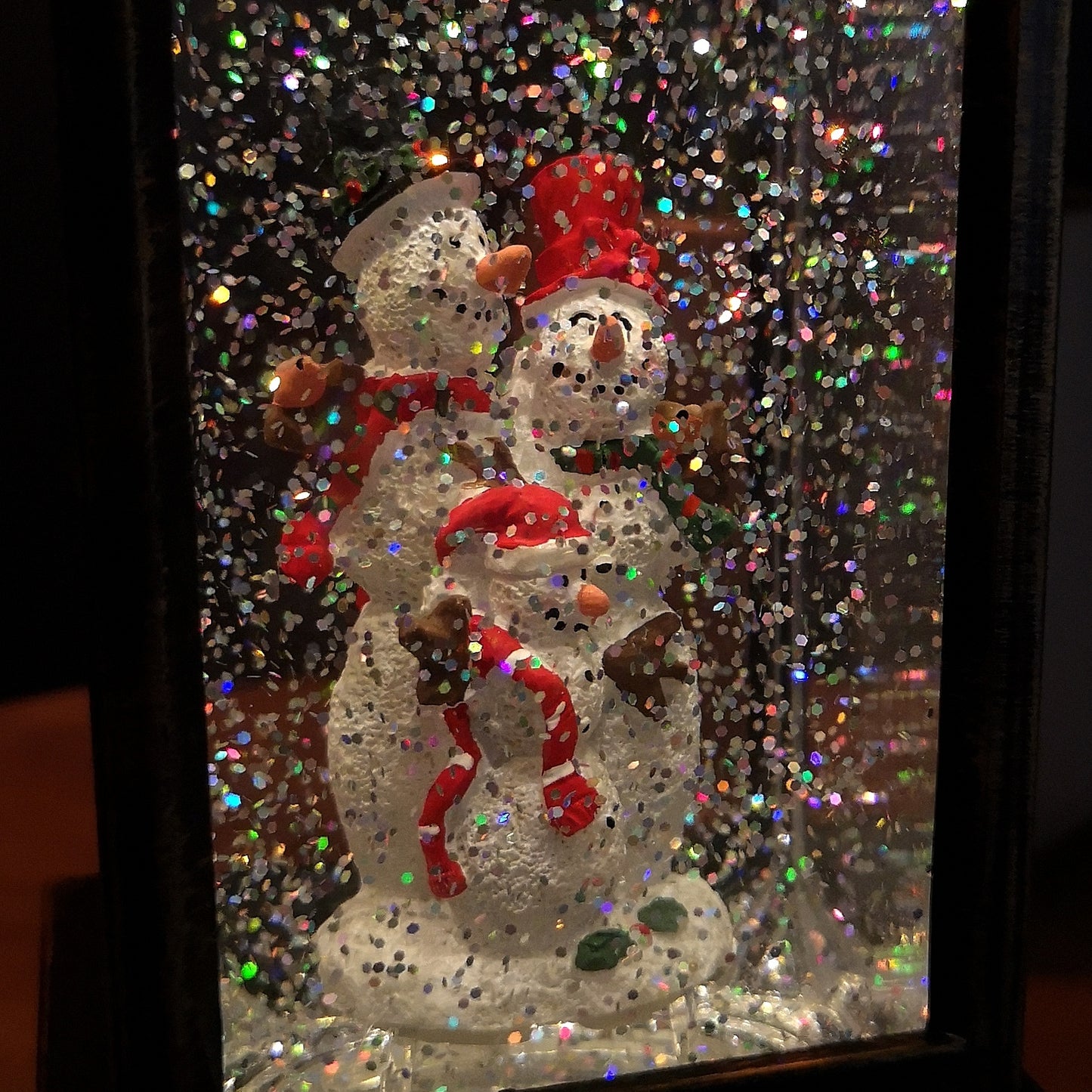 29cm Battery Operated Light up SnowSwirl Snowman Christmas Lantern Decoration