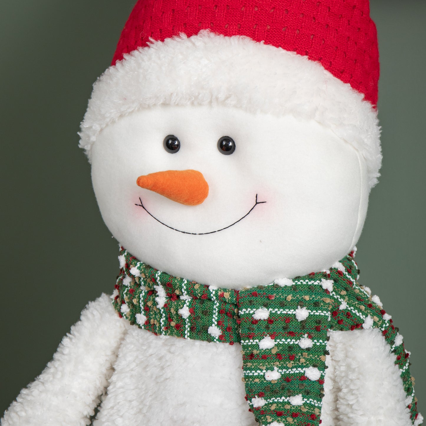 1.8m Tall Extendable Plush Snowman Decoration with Telescopic Legs