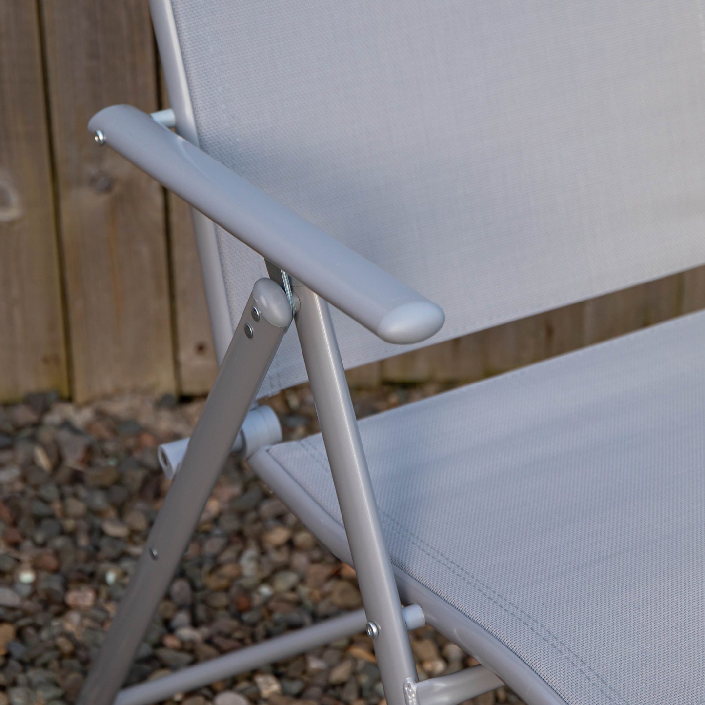 Outdoor Garden Patio Multi Position Reclining Folding Chair in Grey