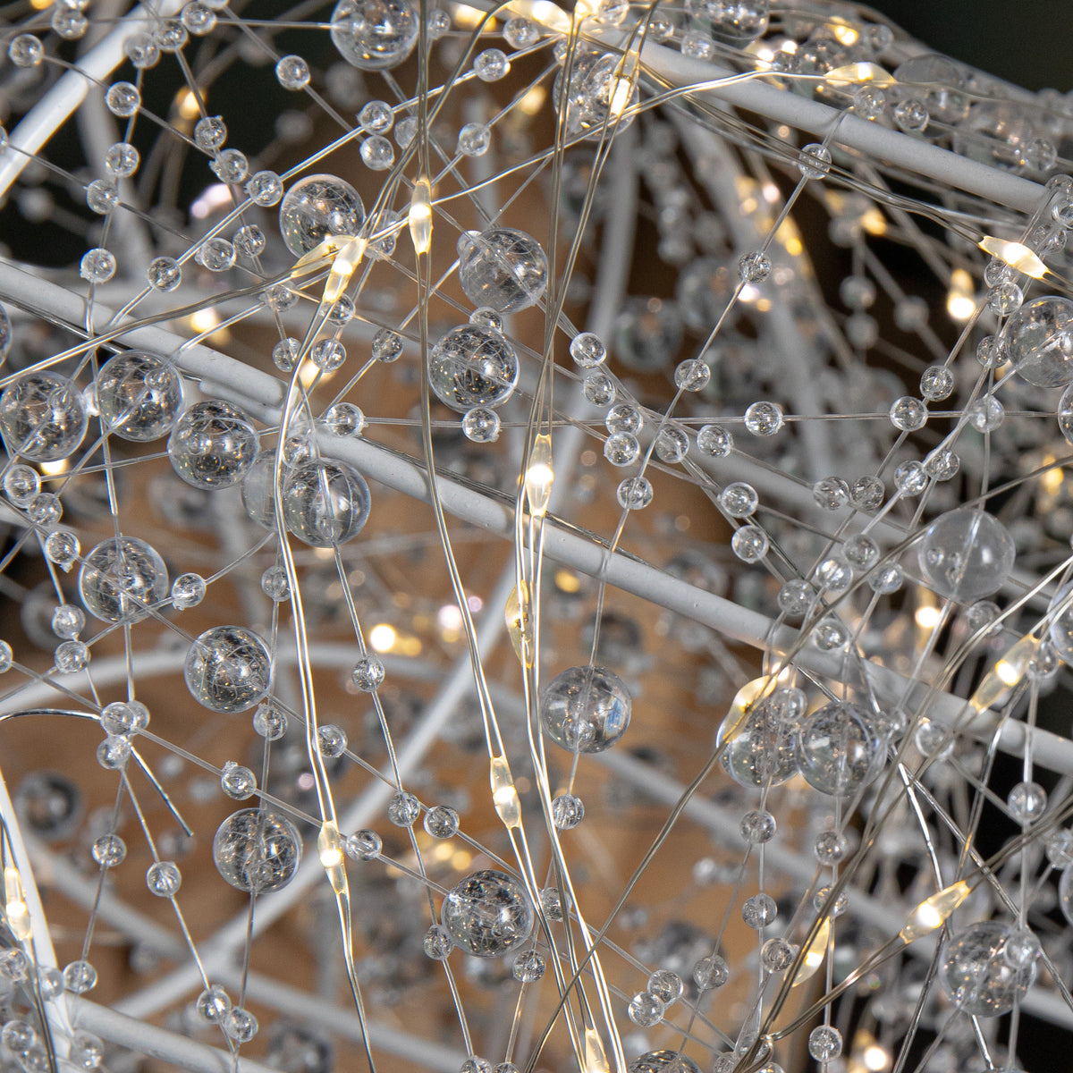 60cm Light up Clear Beaded Christmas Reindeer Decoration with 500 Warm White LEDs