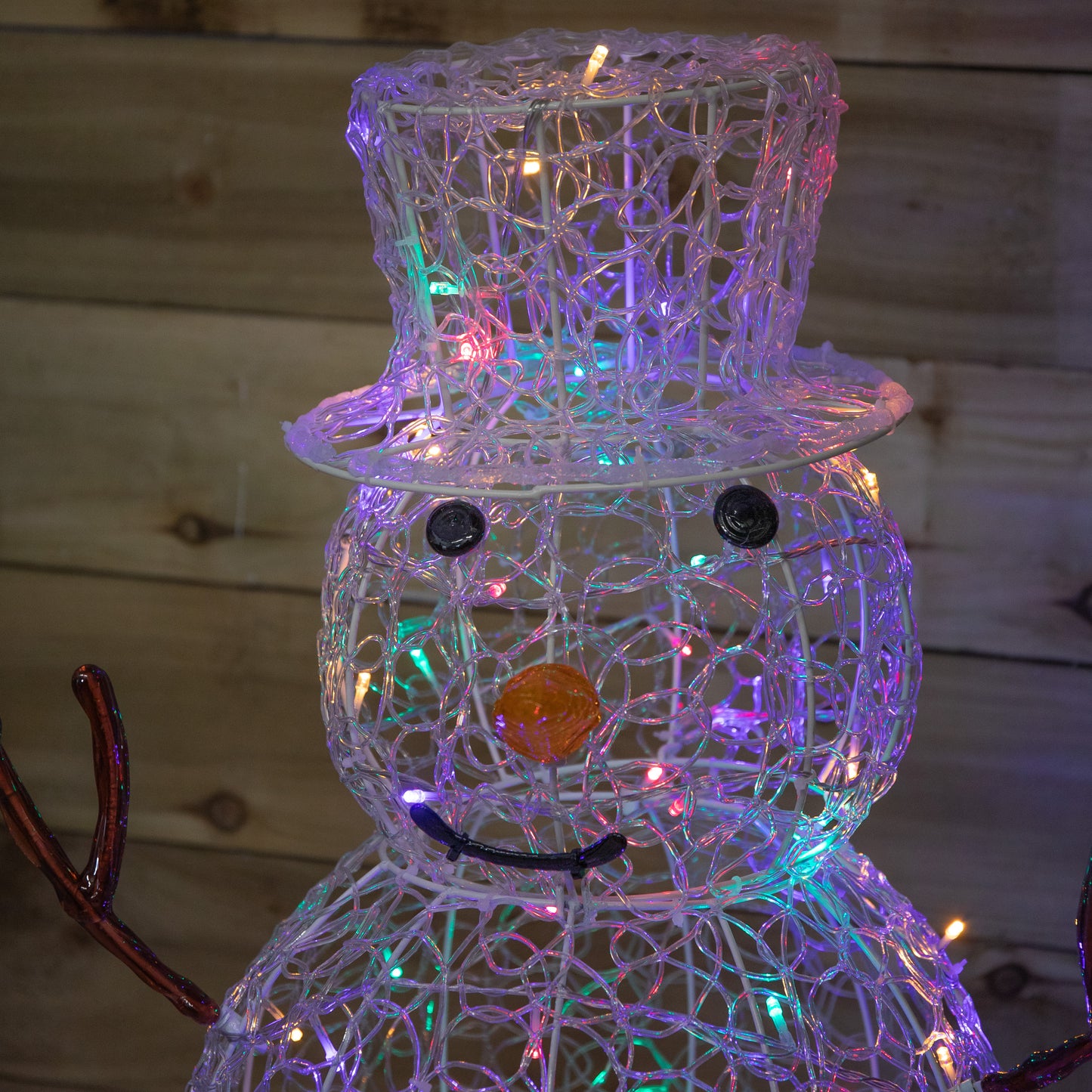 90cm Light up Soft Acrylic Christmas Snowman with 80 Multi-Coloured LEDs