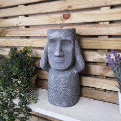 30cm Easter Island Hear No Evil Garden Patio Decoration Sculpture Plant Pot