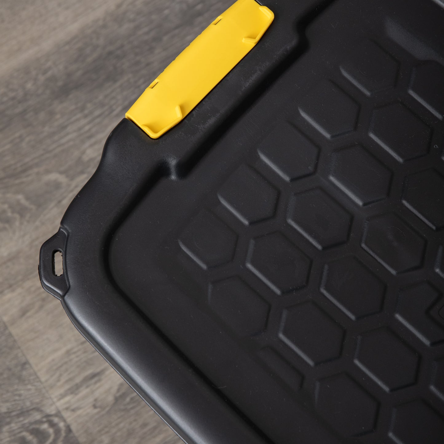 6 x 60L Heavy Duty Storage Tubs Sturdy, Lockable, Stackable and Nestable Design Storage Chests with Clips in Black