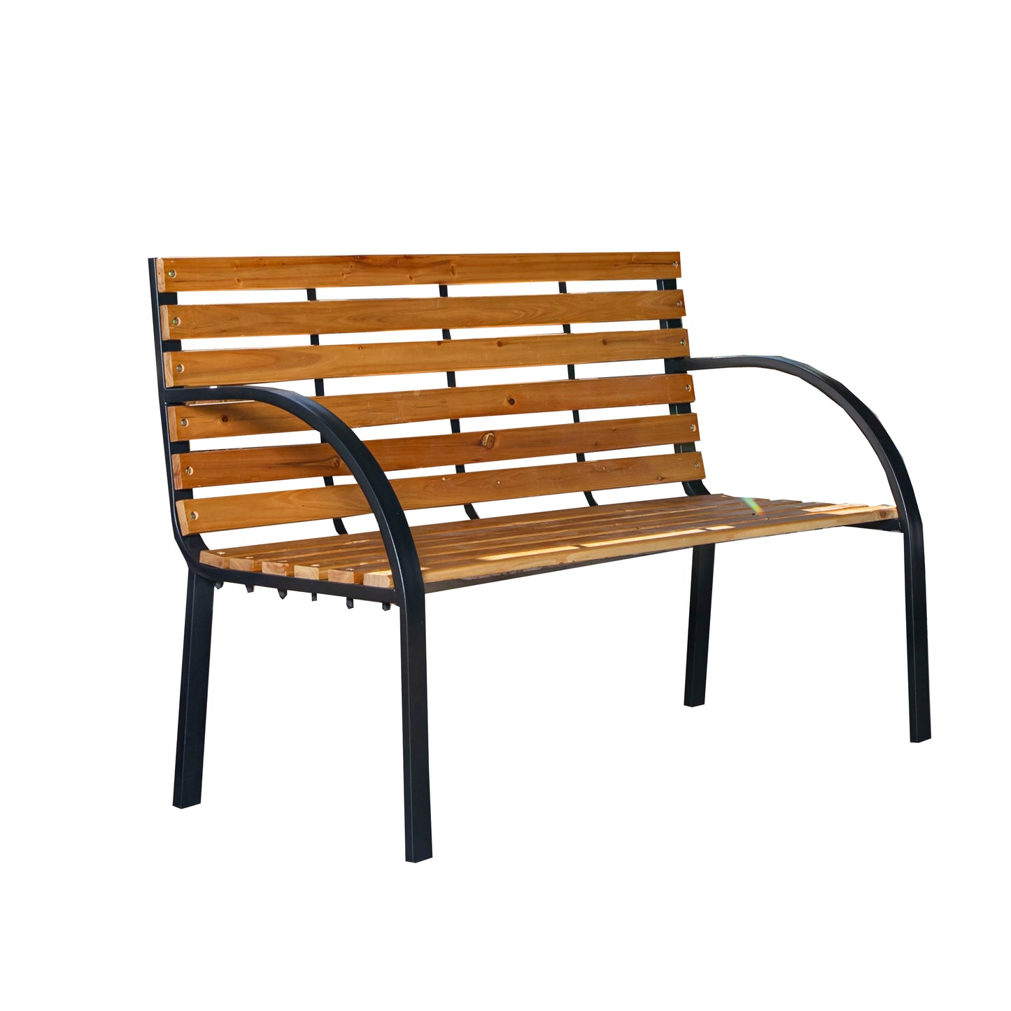 Ambleside 2 Person Outdoor Metal Wooden Garden Patio Bench
