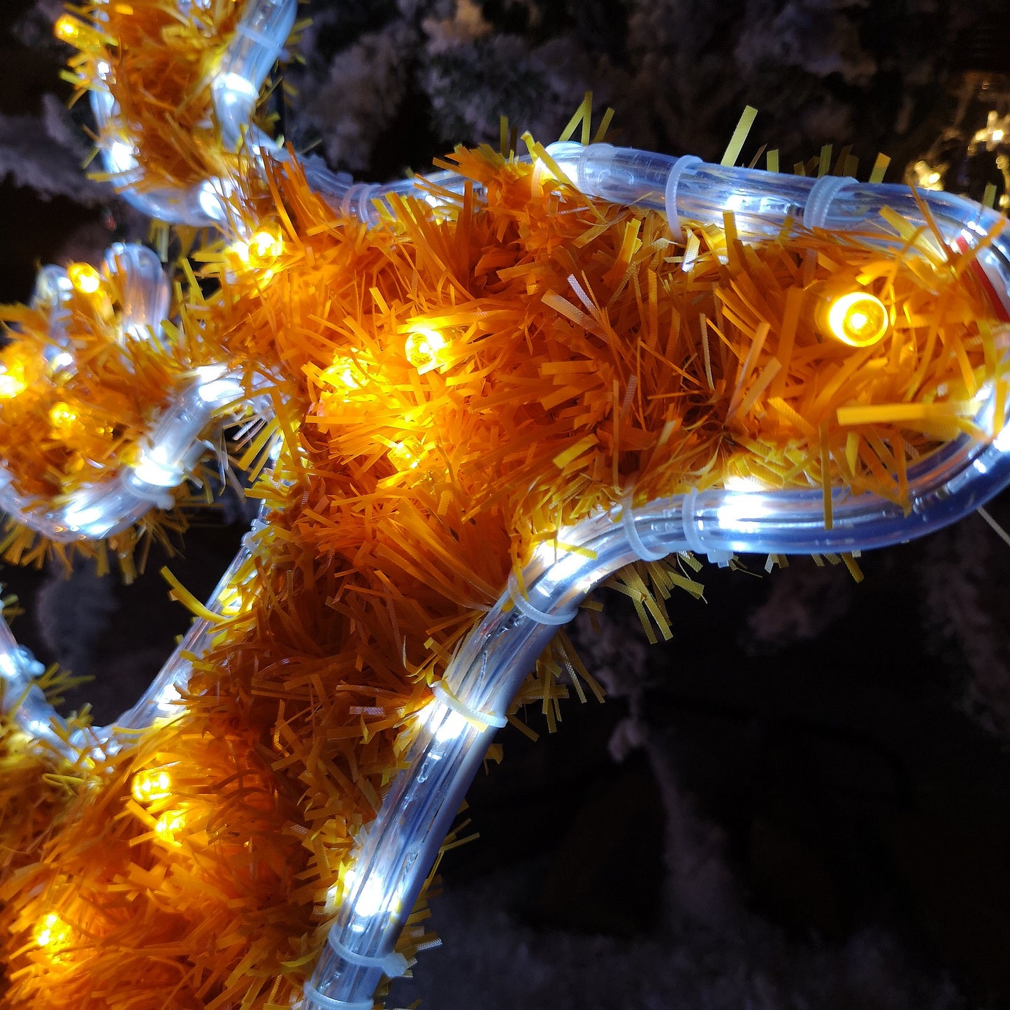 2.3m LED Tinsel Garland Santa with Sleigh and Reindeer Rope Light Christmas Decoration