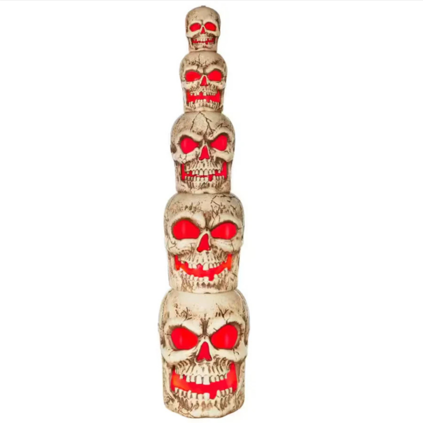 Home Accents Holiday 8ft Giant-Sized Halloween Skull Stack with Red LEDs
