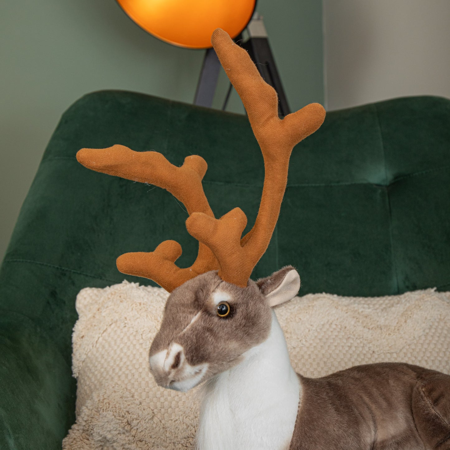 40cm Plush Soft Fabric Sitting Reindeer Christmas Cuddly Decoration