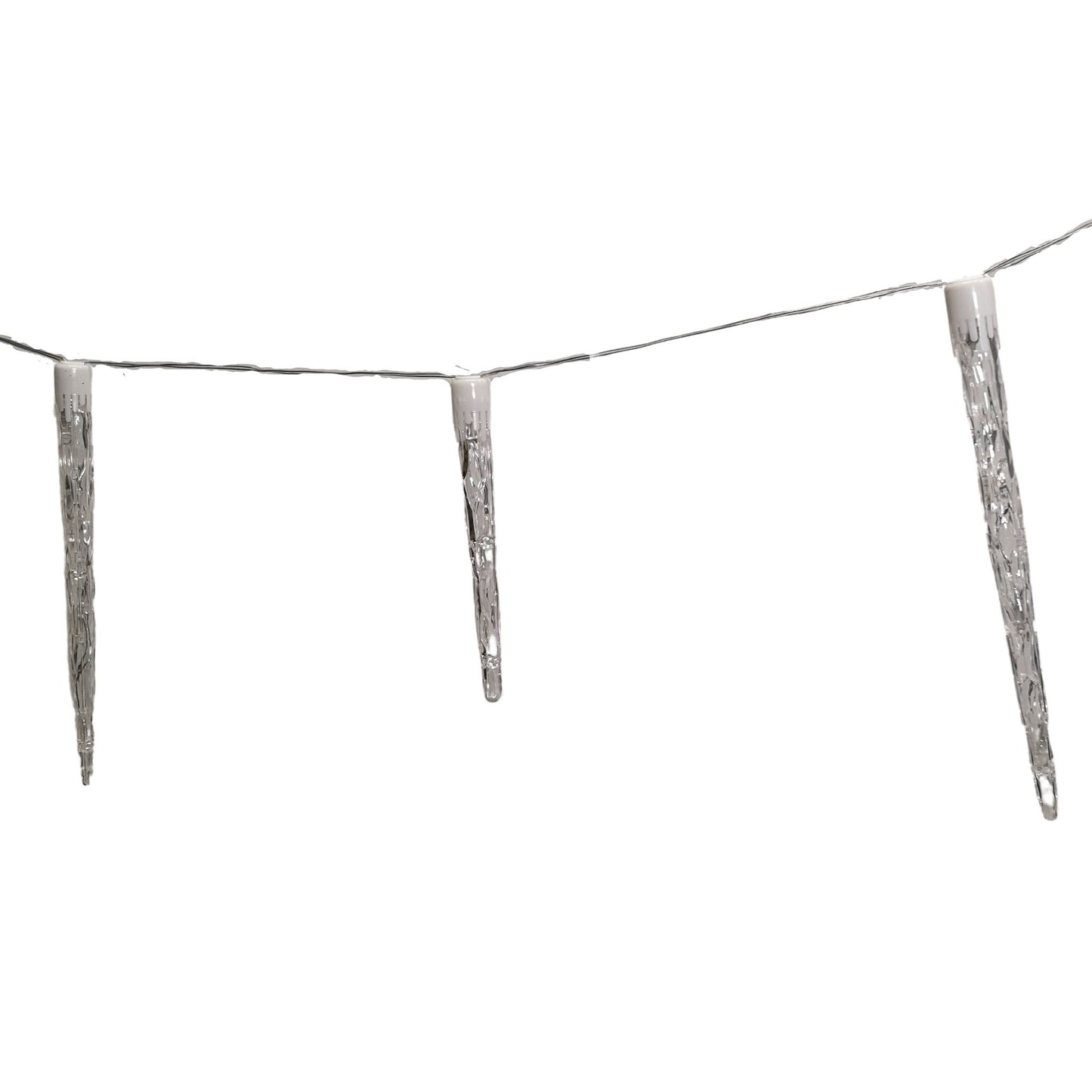 4.7m Set of 10 InLit Icicle Lights with 40 LEDs in Cool White