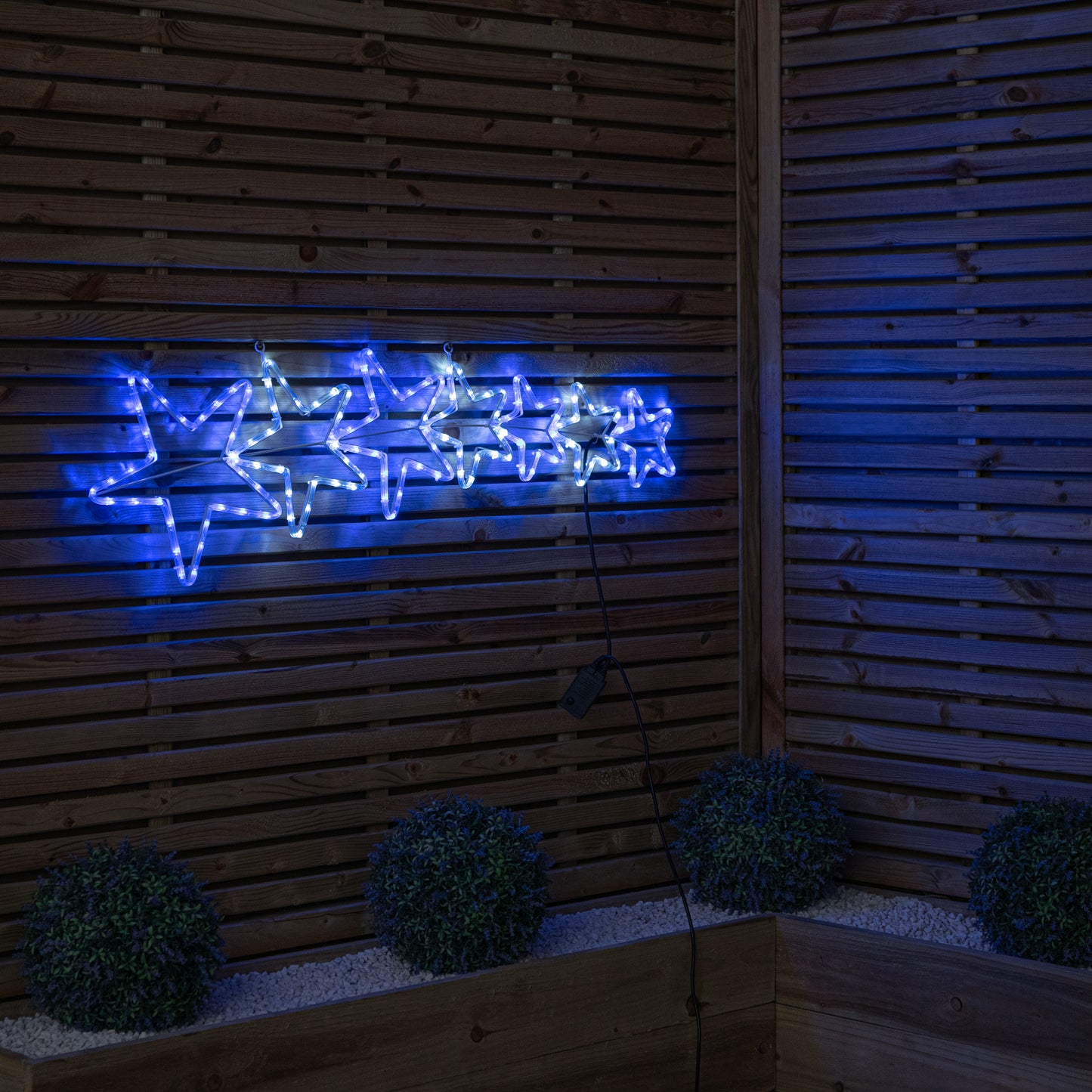 Factory Seconds: 1.2m LED Rope Light 7 Star Silhouette Christmas Decoration in Cool White & Blue