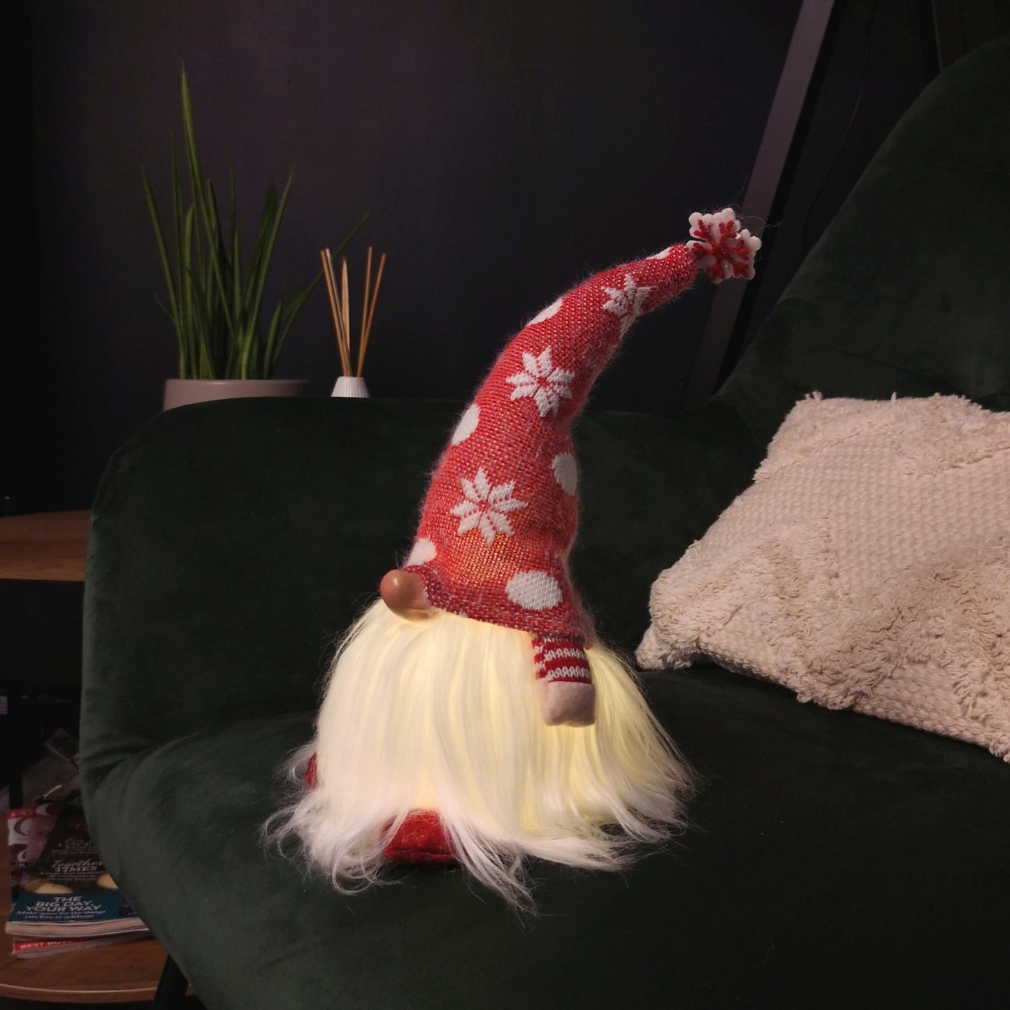 30cm Light Up Christmas Gonk Decoration in Red or Grey