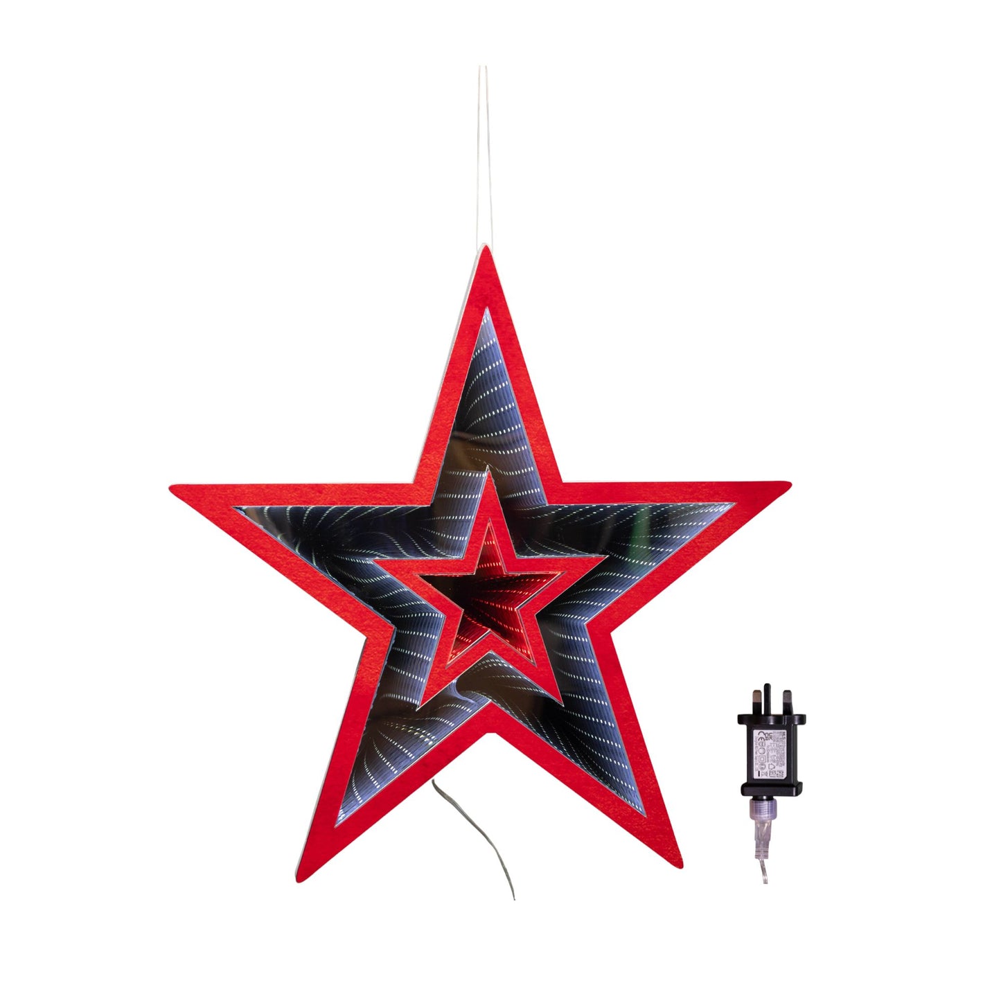 47cm Light up Star Infinity Christmas Decoration with Red and White LEDs