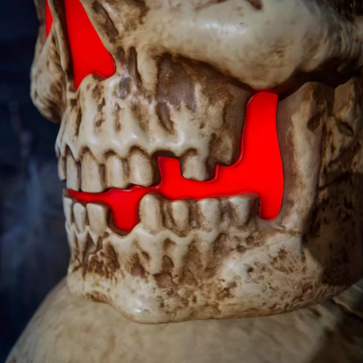 Home Accents Holiday 8ft Giant-Sized Halloween Skull Stack with Red LEDs