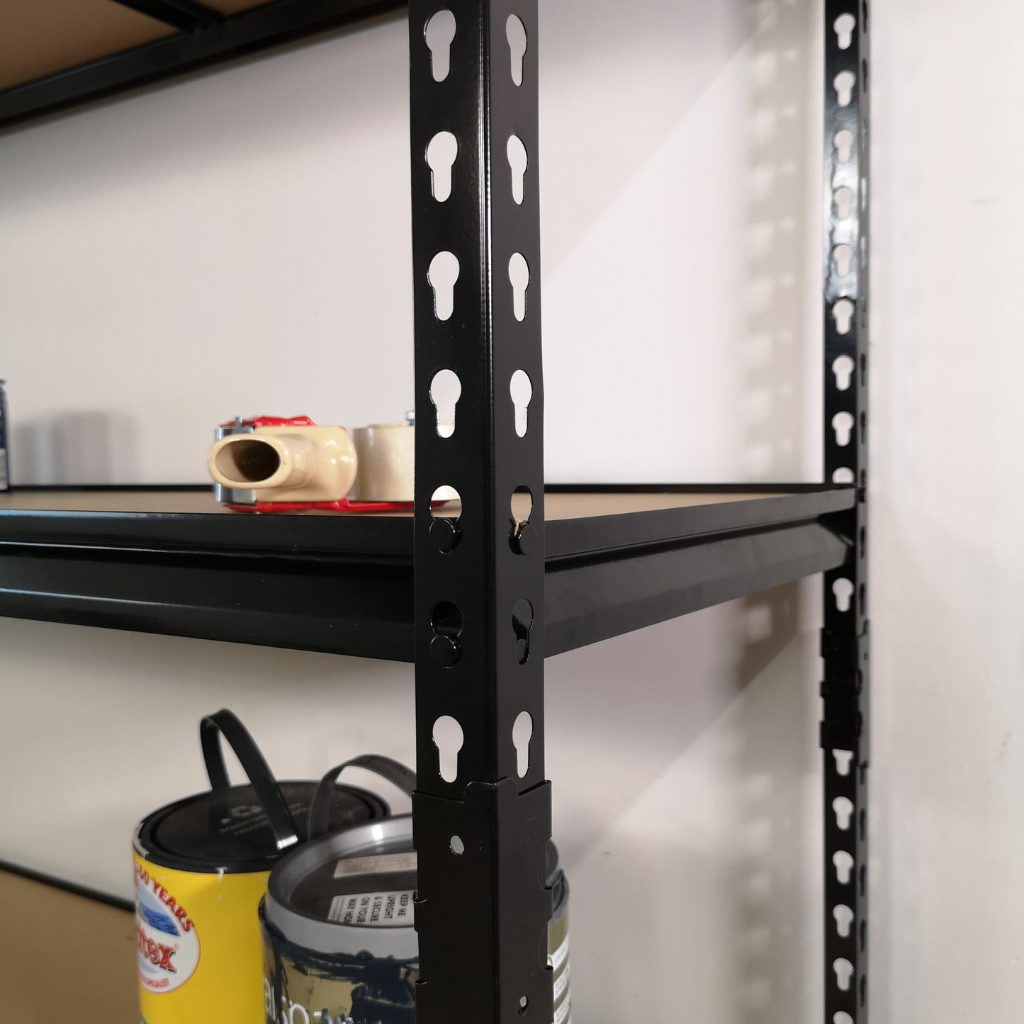 Garage Shelving 122cm Wide & 183cm High Heavy Duty 5 Tier Multipurpose Metal Racking Unit / Warehouse Shelving Storage in Black