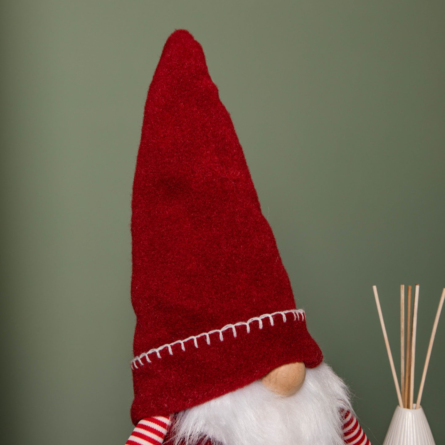 45cm Red and White Stripe Sitting Christmas Gonk Decoration