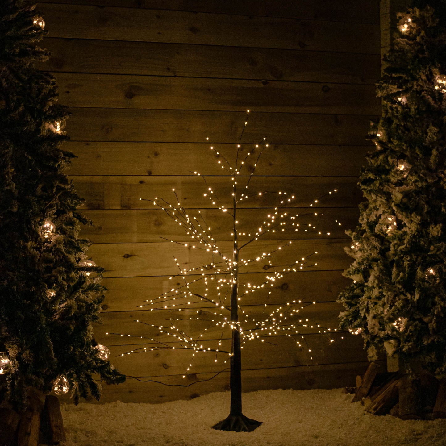Factory Seconds: 4ft (1.2m) Light up Black Micro Dot Christmas Tree with 500 Static & Twinkling Warm White LEDs
