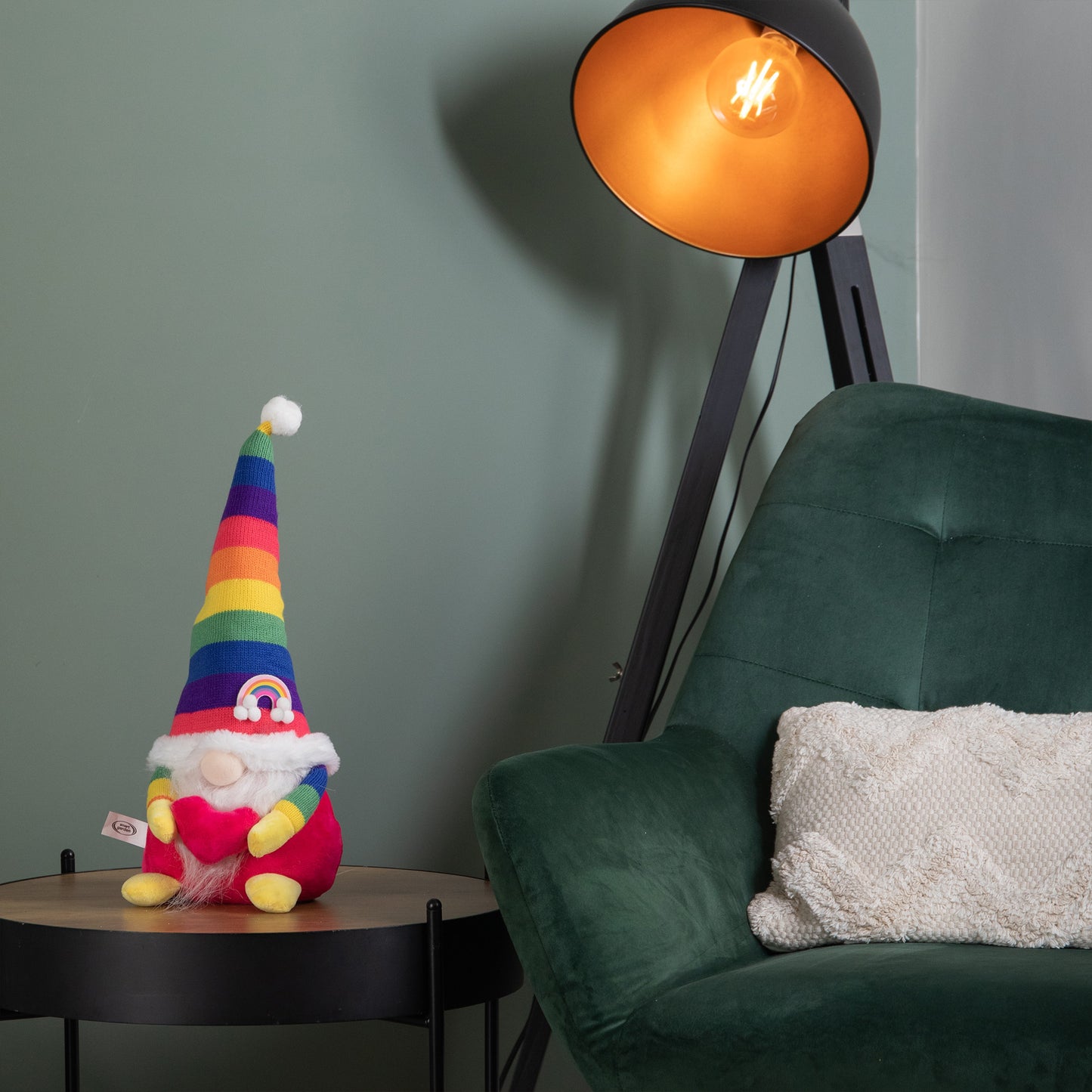 39cm Sitting Plush Rainbow Christmas Gonk Decoration