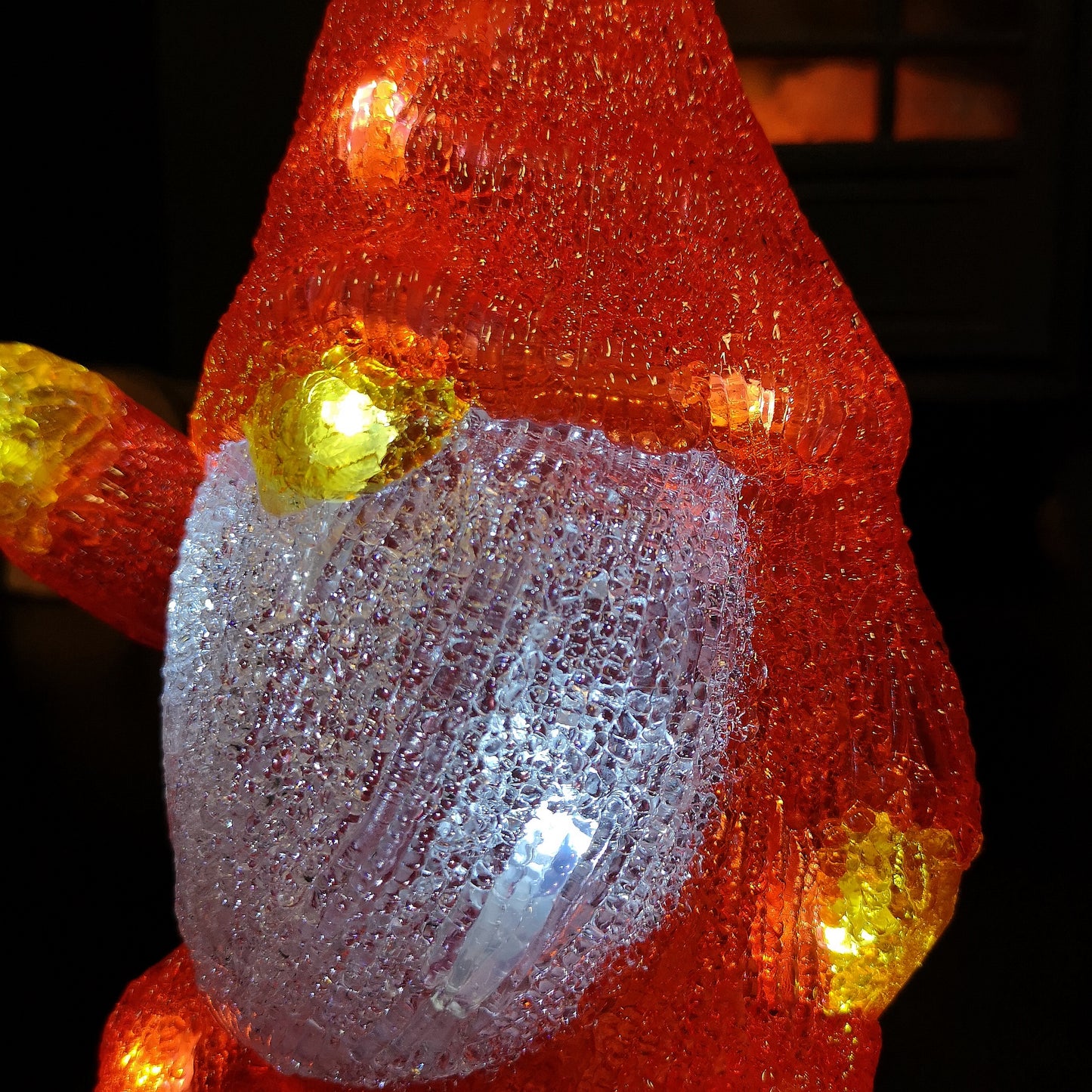 23cm Battery Operated Light up Acrylic Christmas Gonk with LEDs in Red