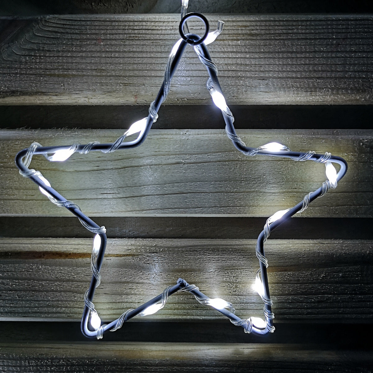 1.2m Cool White LED Star Curtain Lights Christmas Decorations