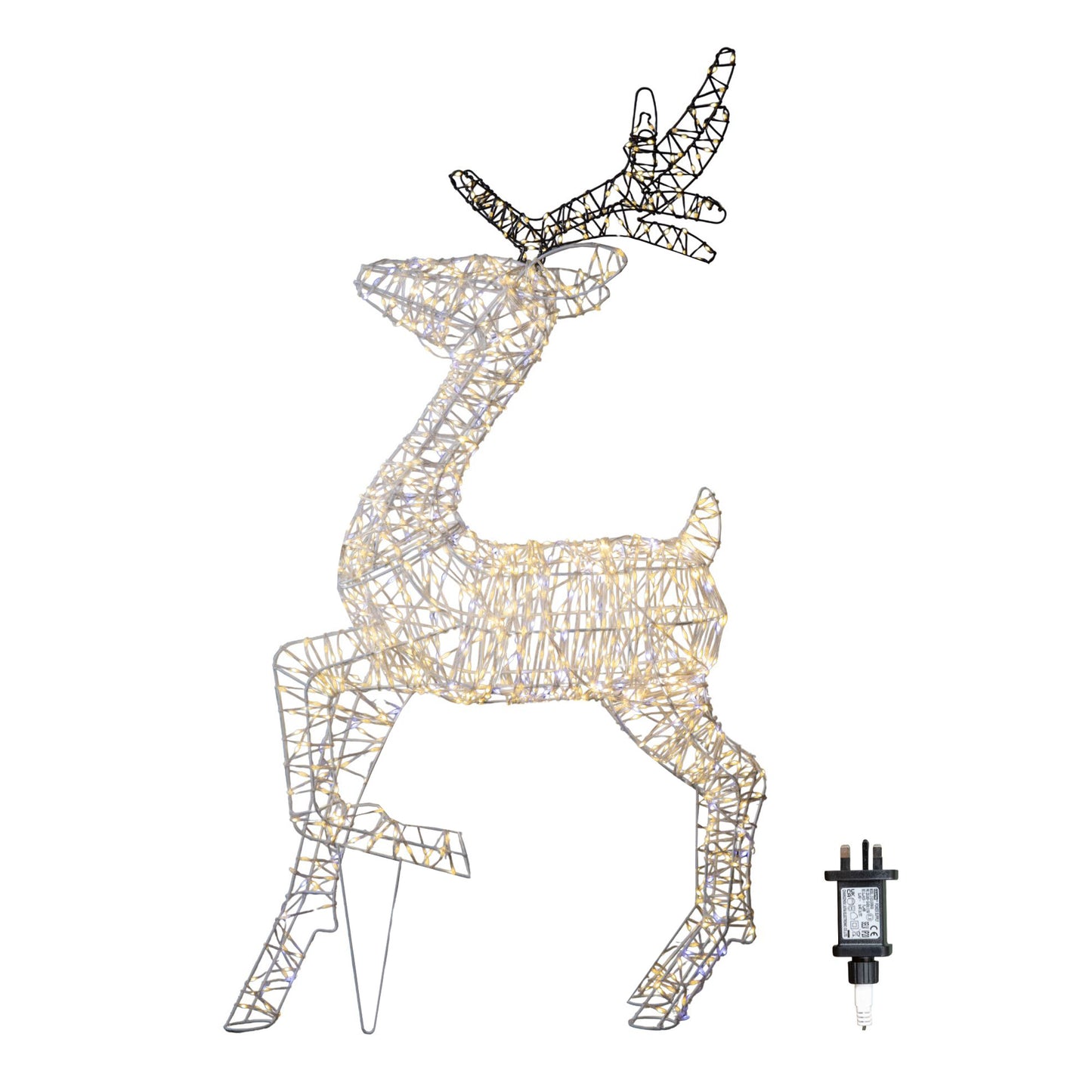 1.1m Light up FlexiBrights Christmas Reindeer with 1370 White and Warm White LEDs