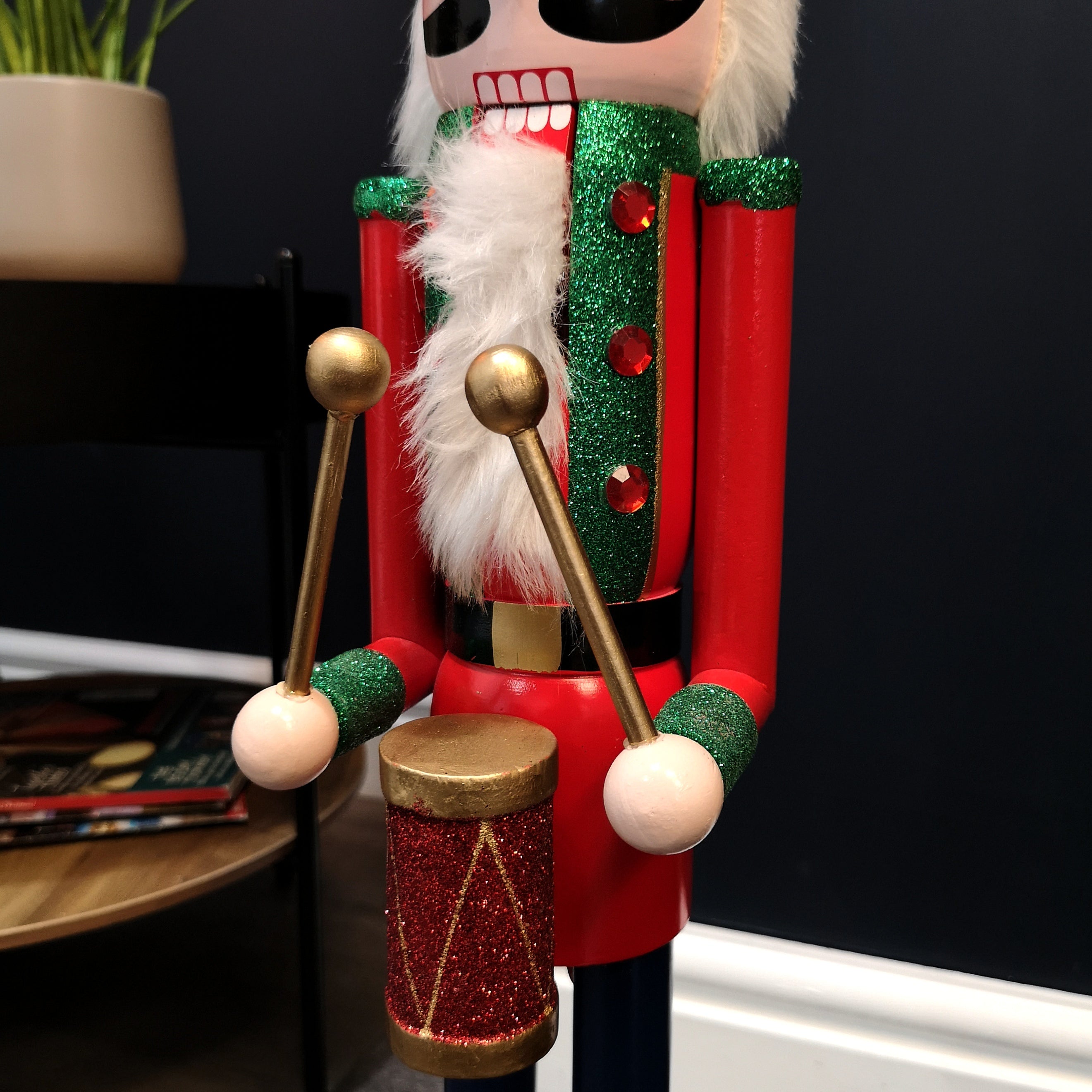 70cm Indoor Traditional Wooden Christmas Nutcracker Decoration in Red