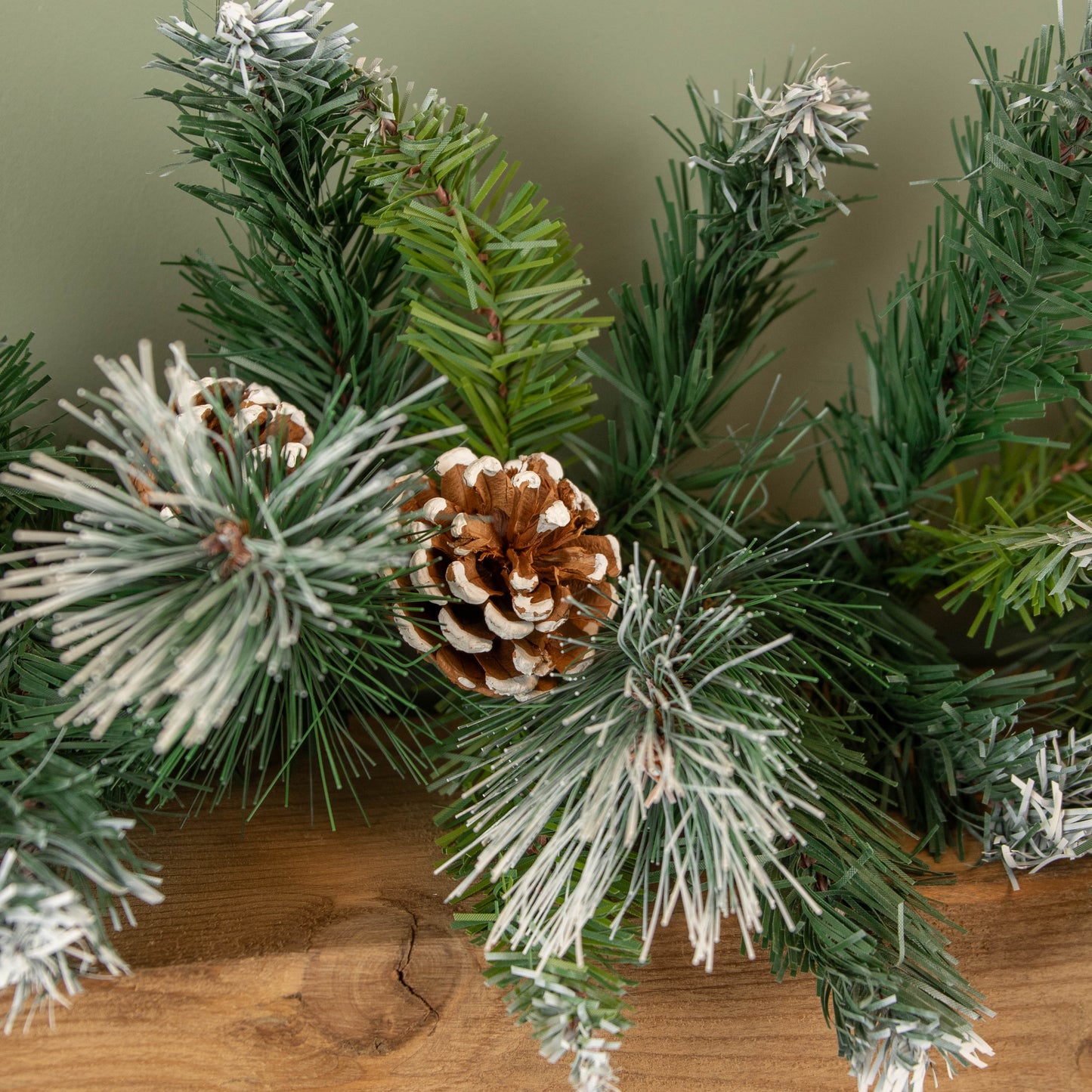270cm x 25cm Frosted Glacier Christmas Garland with Pine Cones